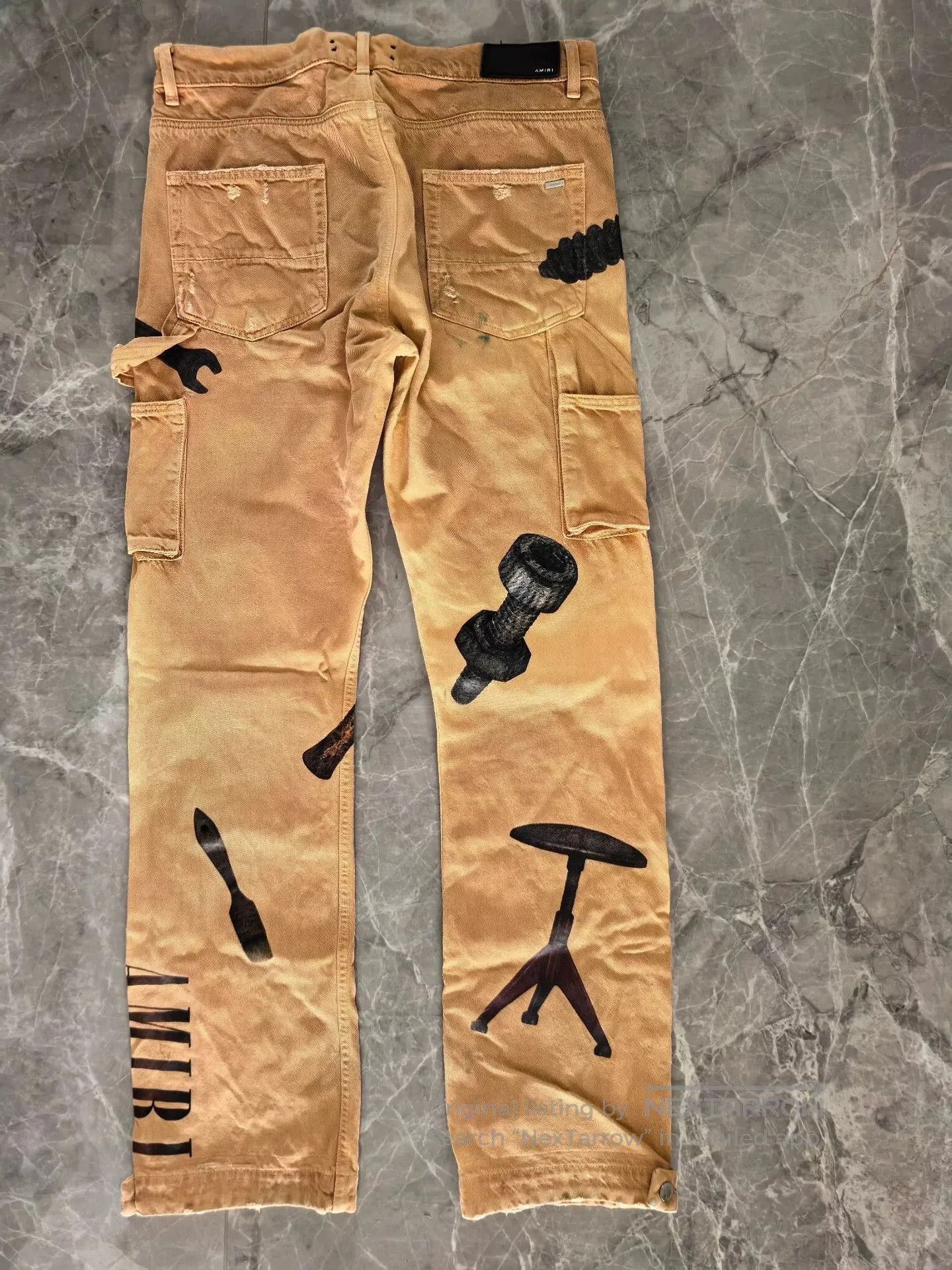 Amiri amiri fw22工装裤 with剪刀印花. Size US 32 / EU 48 - 2 Thumbnail
