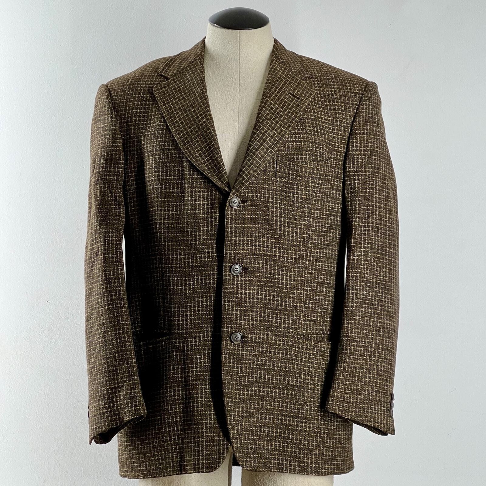 Ermenegildo Zegna Ermenegildo Zegna Blazer Brown Wool Linen Coat Jacket Sz 40R Size 40R - 1 Thumbnail