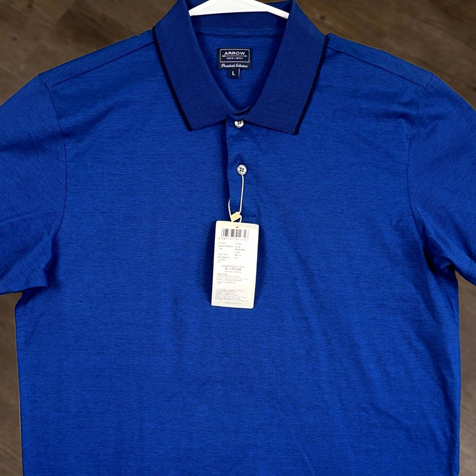 Arrow Arrow Golf Polo Shirt Mens Large Blue Rugby 100% Cotton Short Sleeve Size US L / EU 52-54 / 3 - 1 Thumbnail