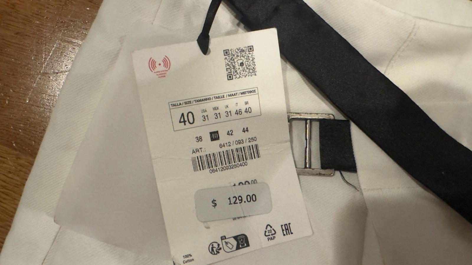 Zara Zara Mens Pants Wrap Trousers US 31 White Straight leg Size US 32 / EU 48 - 9 Thumbnail