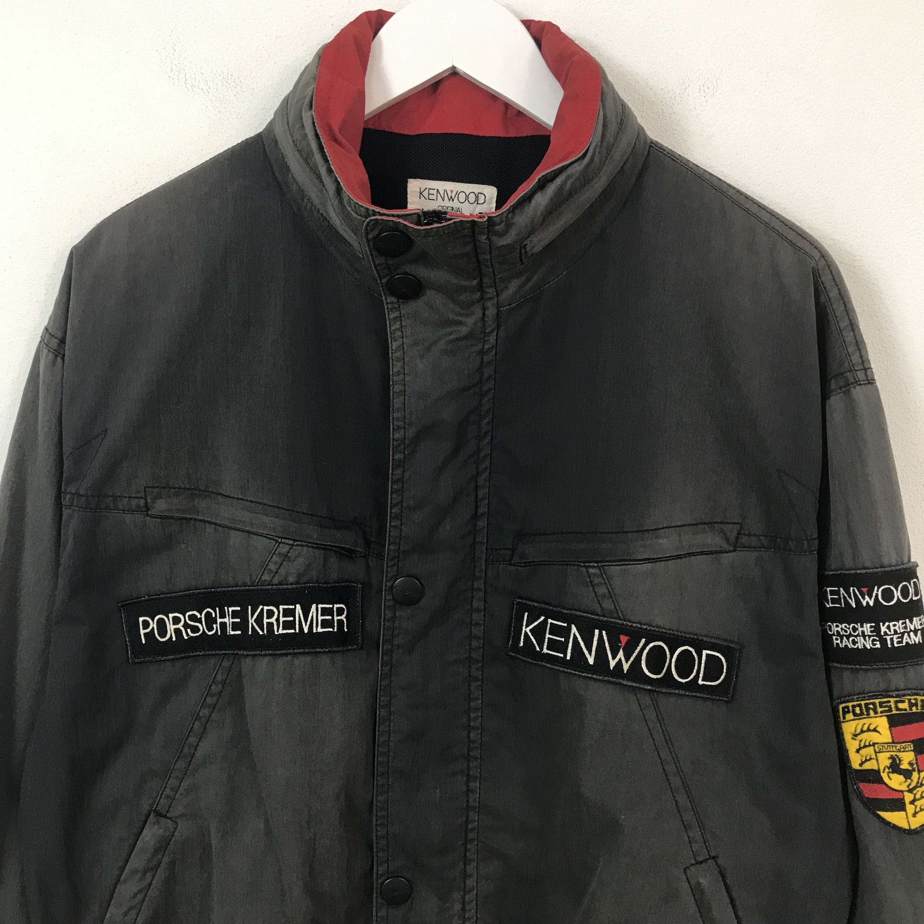Japanese Brand Vintage Kenwood x Porche Racing black faded jacket K69B12 Size US L / EU 52-54 / 3 - 4 Thumbnail