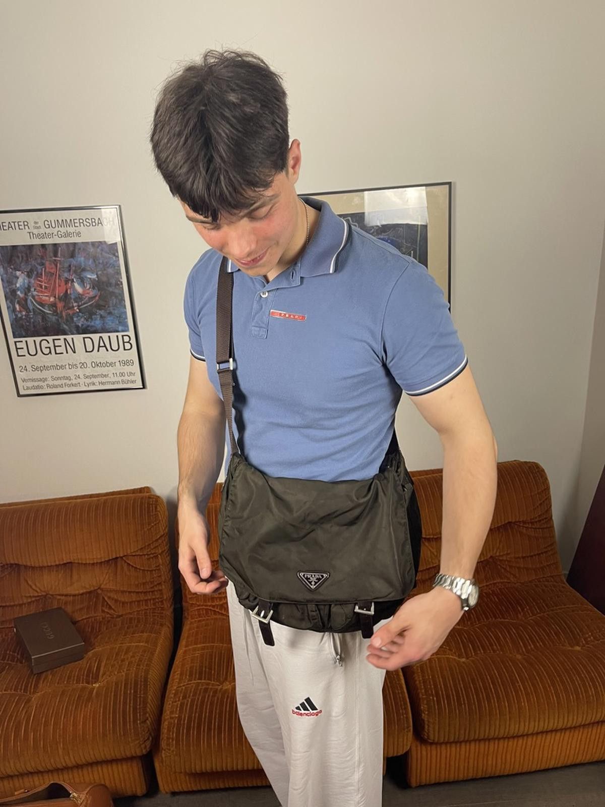 Prada Prada - Olive Nylon Messenger Bag Size ONE SIZE - 1 Thumbnail