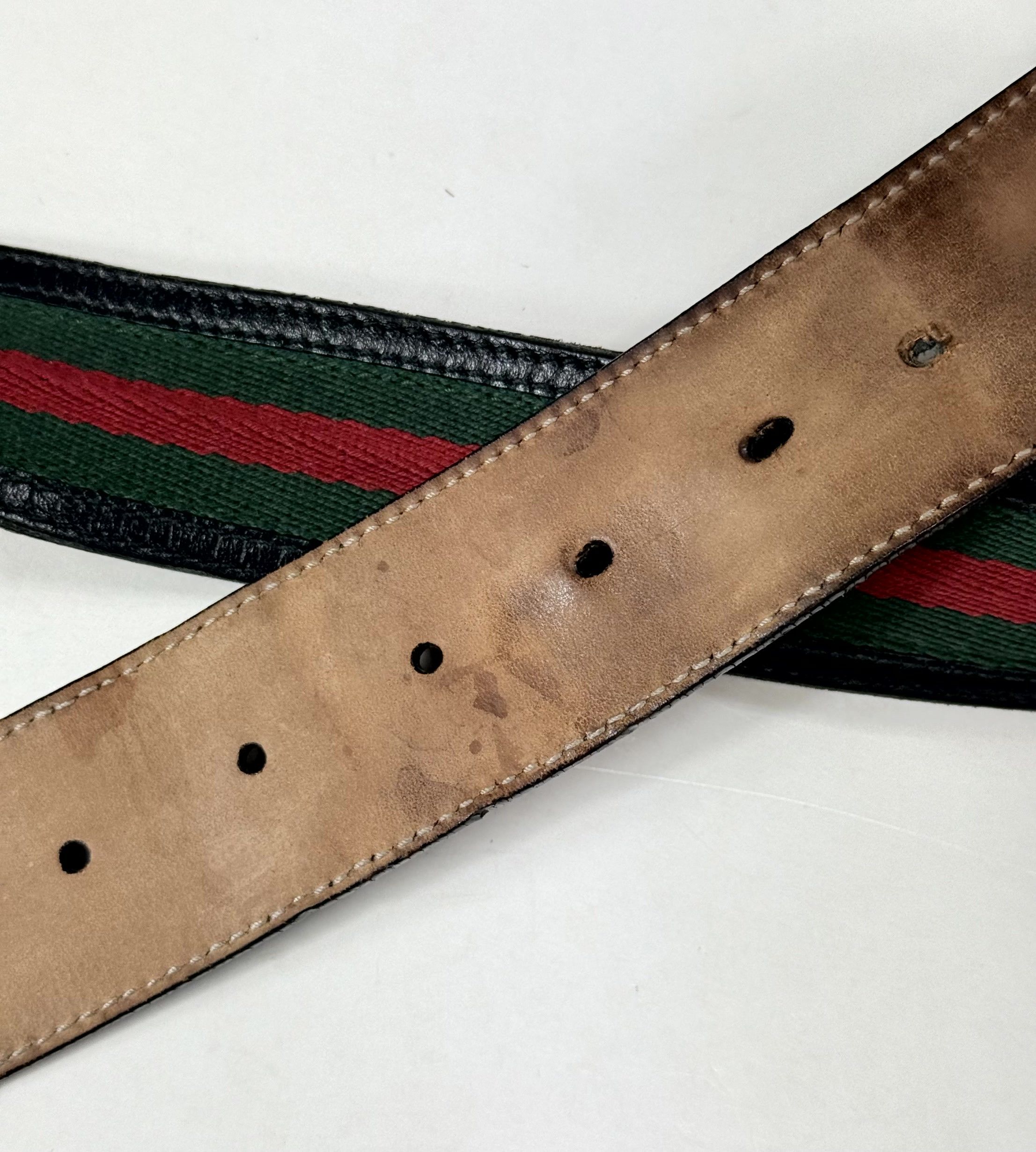 Gucci Gucci Web Green/Red Stripe GG Interlocking Belt Size 95/38 Size ONE SIZE - 5 Thumbnail