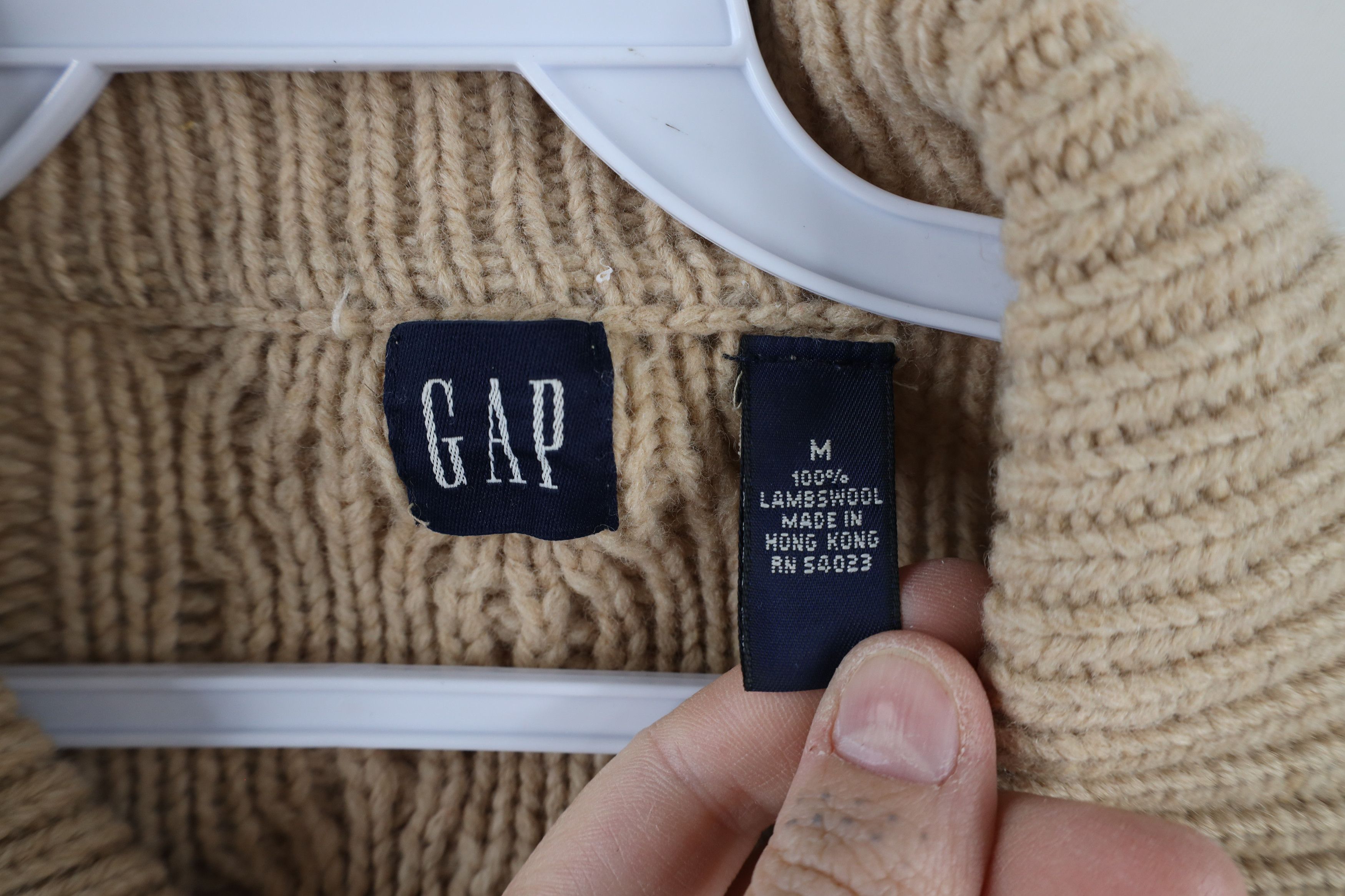 Gap × Vintage Vintage Y2K Gap Chunky Cable Knit Fisherman Cardigan Sweater Size M / US 6-8 / IT 42-44 - 6 Thumbnail