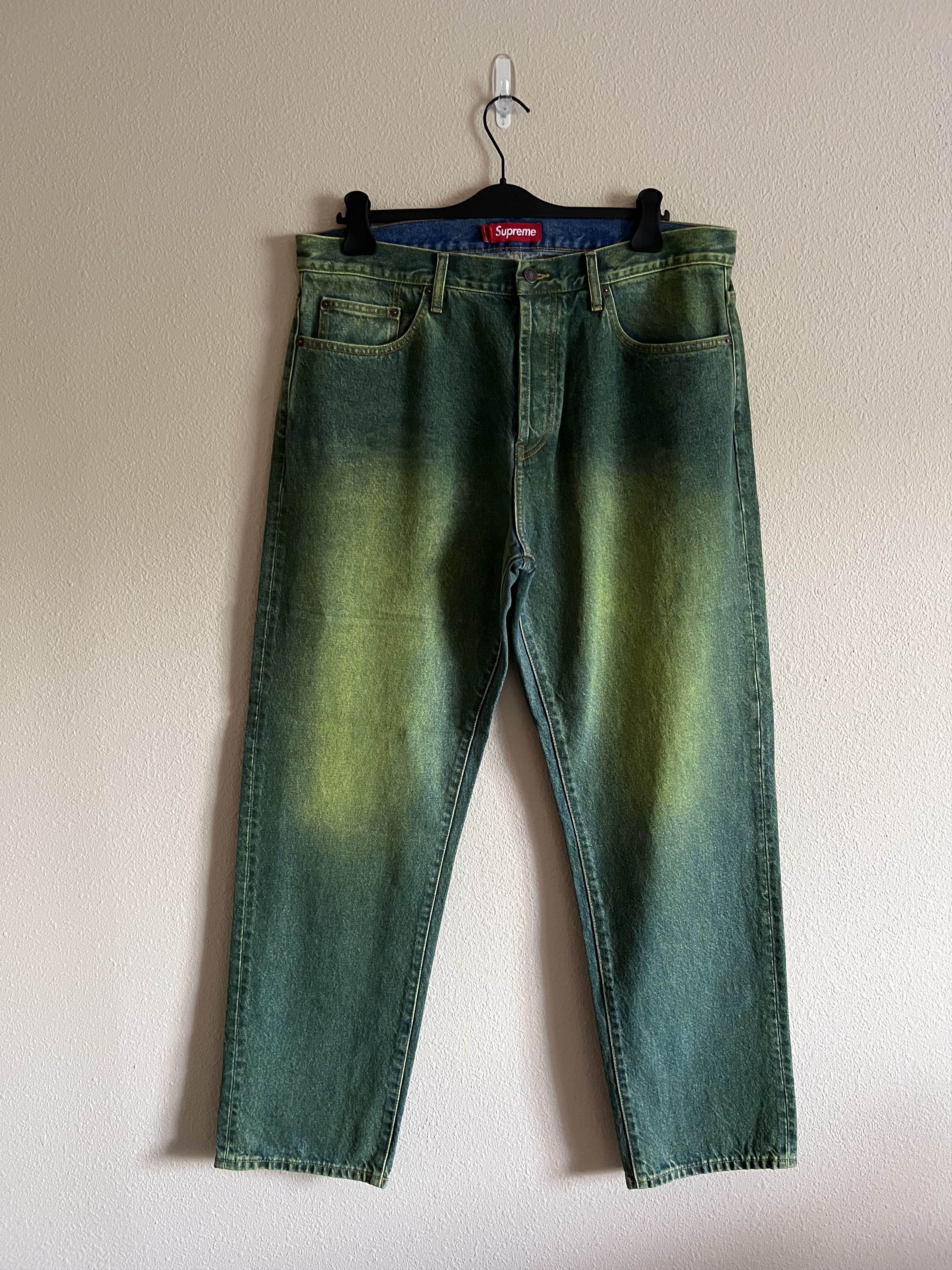 Supreme Supreme Regular Jeans in Overdyed Green | Grailed