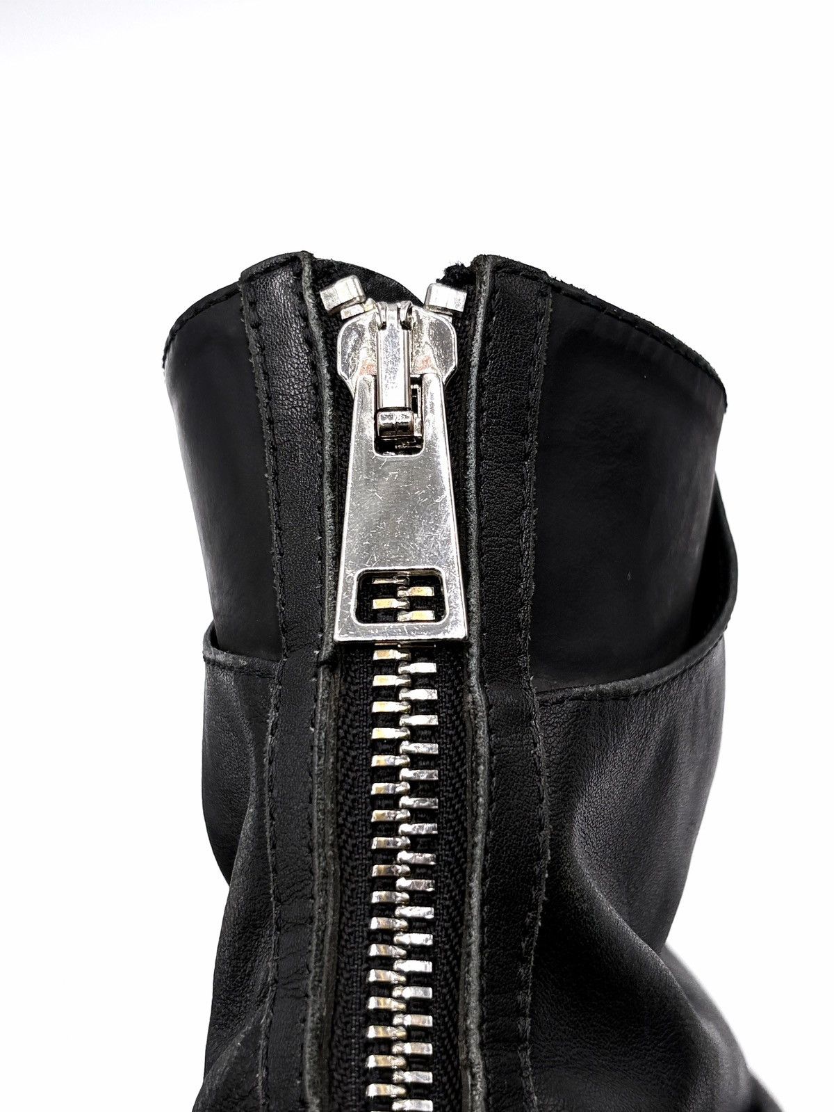 424 424 Marathon Distressed Black Leather Boots Size US 11 / EU 44 - 16 Thumbnail