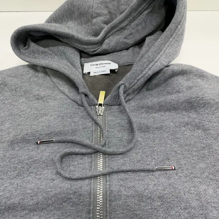 Thom Browne Thom Browne Classic Gray Hoodie with Stripes -2507 Size US M / EU 48-50 / 2 - 3 Thumbnail
