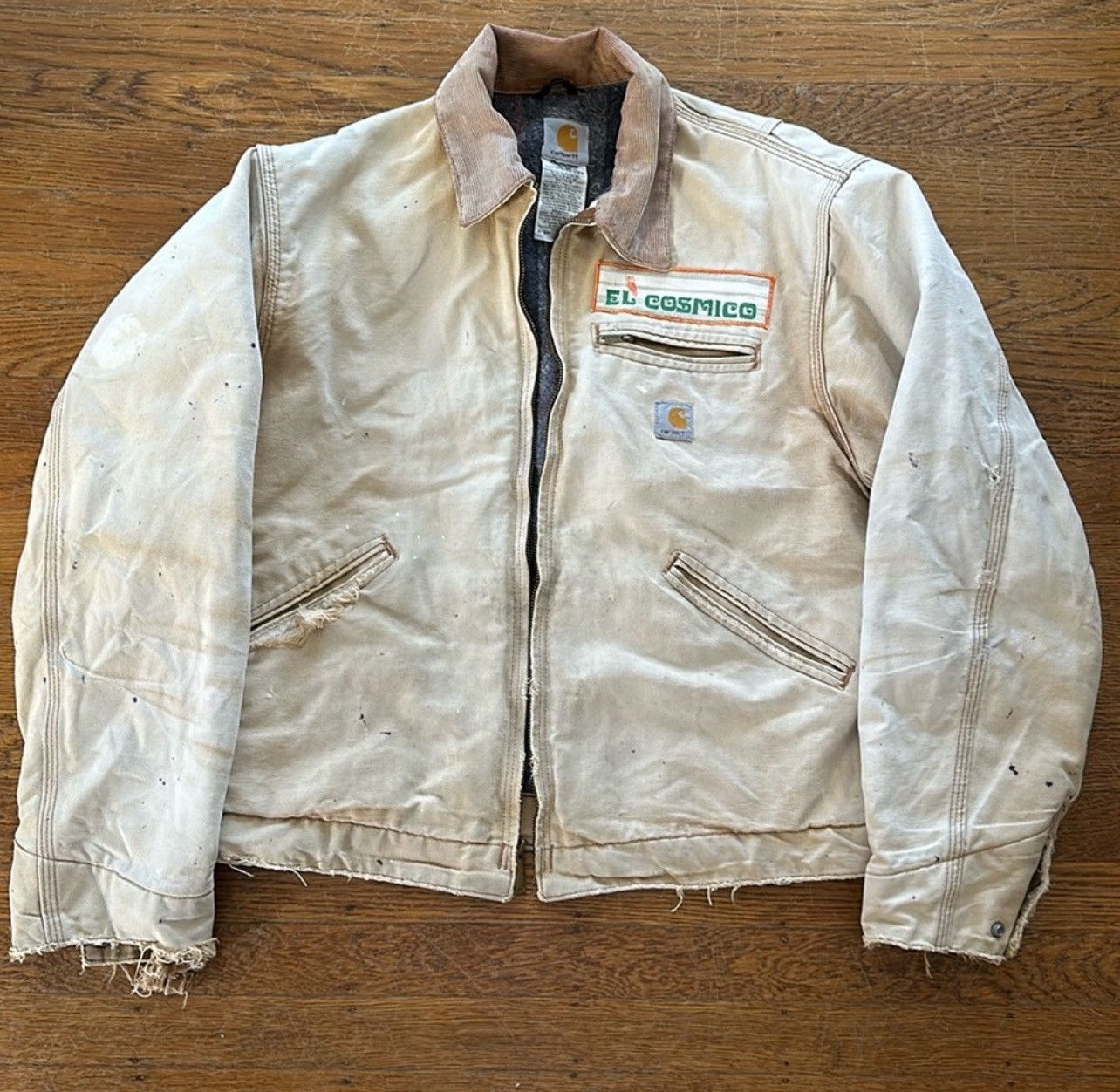 Store Vintage 90s Carhartt Detroit Jacket Tan Distressed