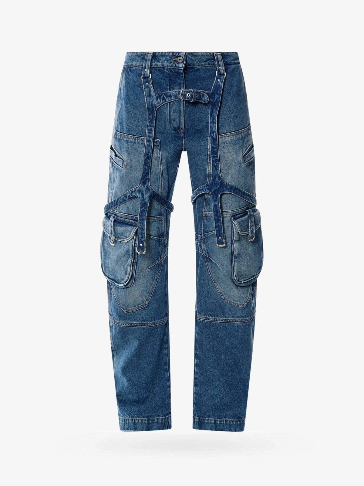 Off-White o1y1225 Cargo Denim Pant in Blue Size 28" / US 6 / IT 42 - 1 Thumbnail