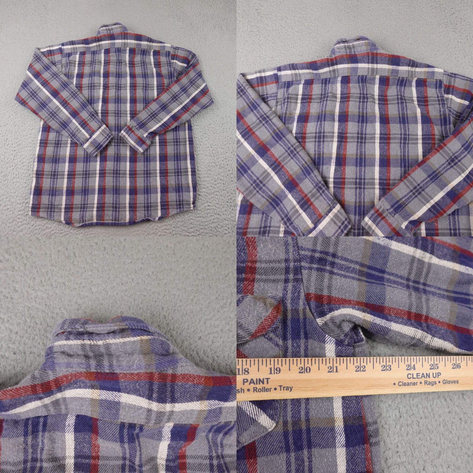 Vintage VINTAGE OshKosh B'gosh Flannel Shirt Mens L Gray Blue Plaid Long Sleeve Shirt Size US L / EU 52-54 / 3 - 8 Thumbnail