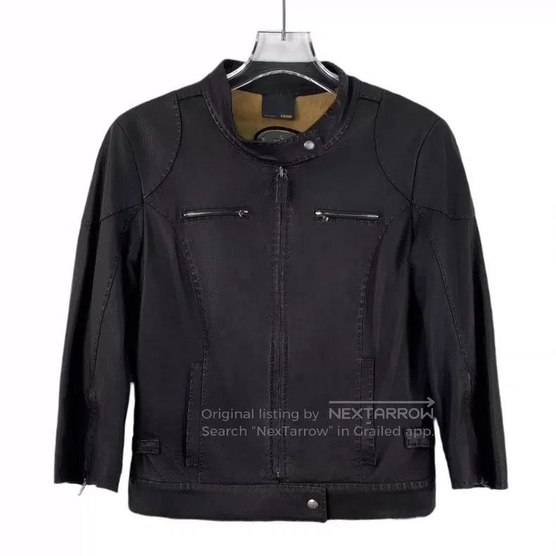 Fendi Fendi Black zipper leather jacket Size XS / US 0-2 / IT 36-38 - 1 Thumbnail