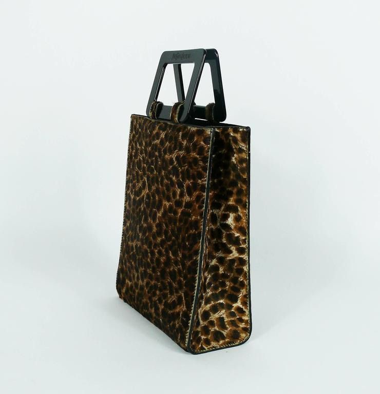Yves Saint Laurent VINTAGE YVES SAINT LAURENT LEOPARD PRINT PONY HAIR TOTE BAG Size ONE SIZE - 1 Thumbnail