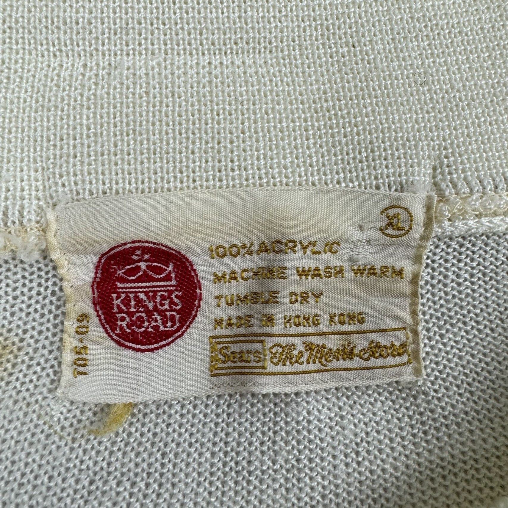 Sears VINTAGE Sears Sweater Men Adult XL White Striped Collared Pullover Classic 60s Mens Size US XL / EU 56 / 4 - 4 Thumbnail