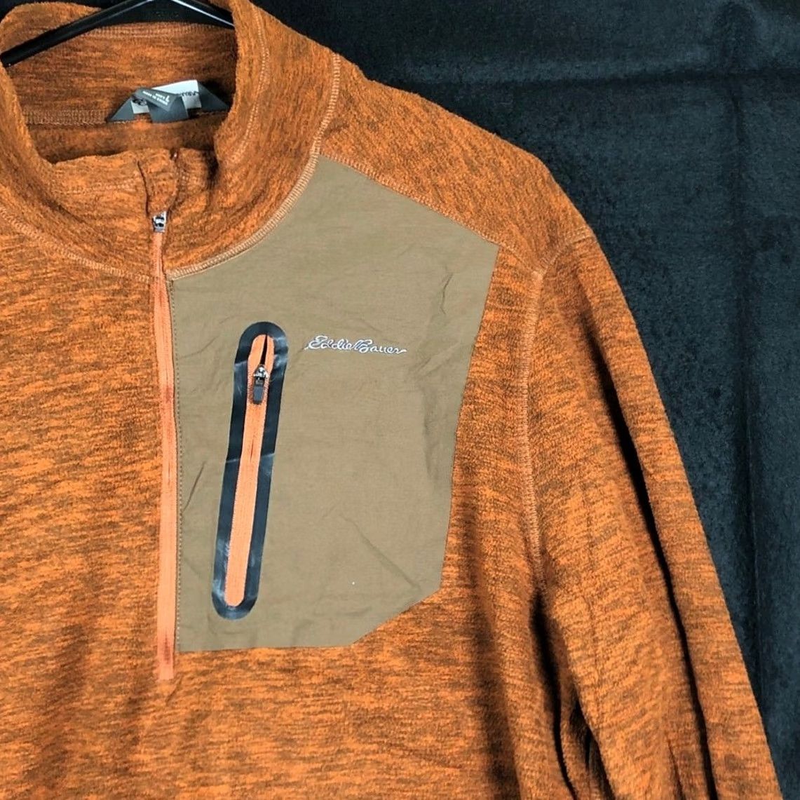 Eddie Bauer Eddie Bauer Outdoors Mens Sweatshirt Orange Fleece 1/4 Zip Long Sleeve Large Size US L / EU 52-54 / 3 - 5 Thumbnail