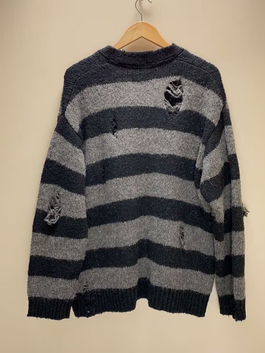 Number (N)ine Distressed Cobain Striped Knit Cardigan Size US M / EU 48-50 / 2 - 2 Thumbnail