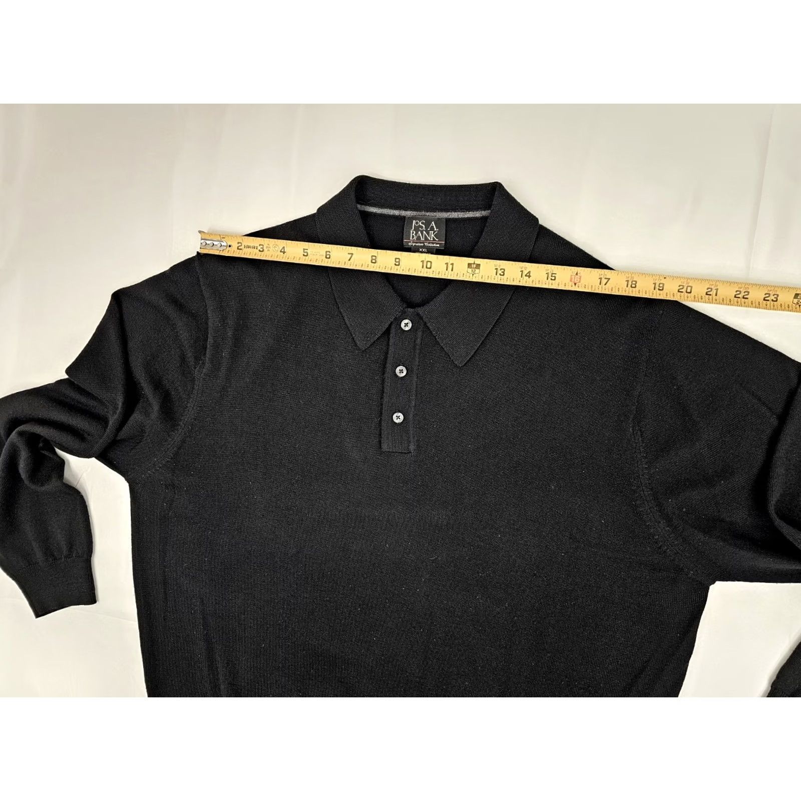 Jos. A. Bank Jos A Banks 100% Italian Merino Wool Knit Henley Pullover Sweater Men 2XL Black Size US XXL / EU 58 / 5 - 6 Thumbnail