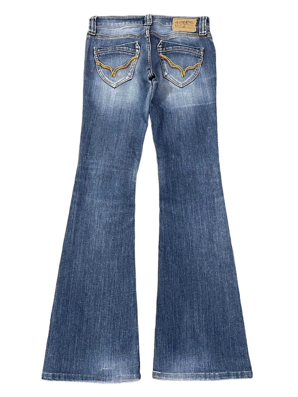Hysteric Glamour Vintage Ripped Women Denim Sweet Camel Blue Wash Flare Jeans Size 30" / US 8 / IT 44 - 7 Thumbnail