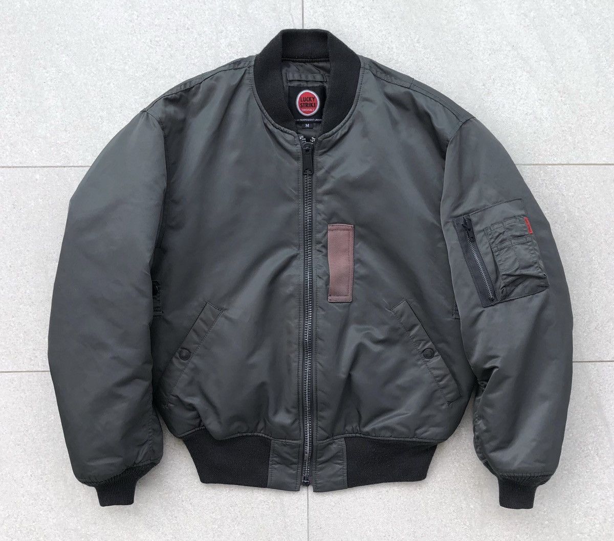 90s vintage leather ma-1 bomber jacket メンズ