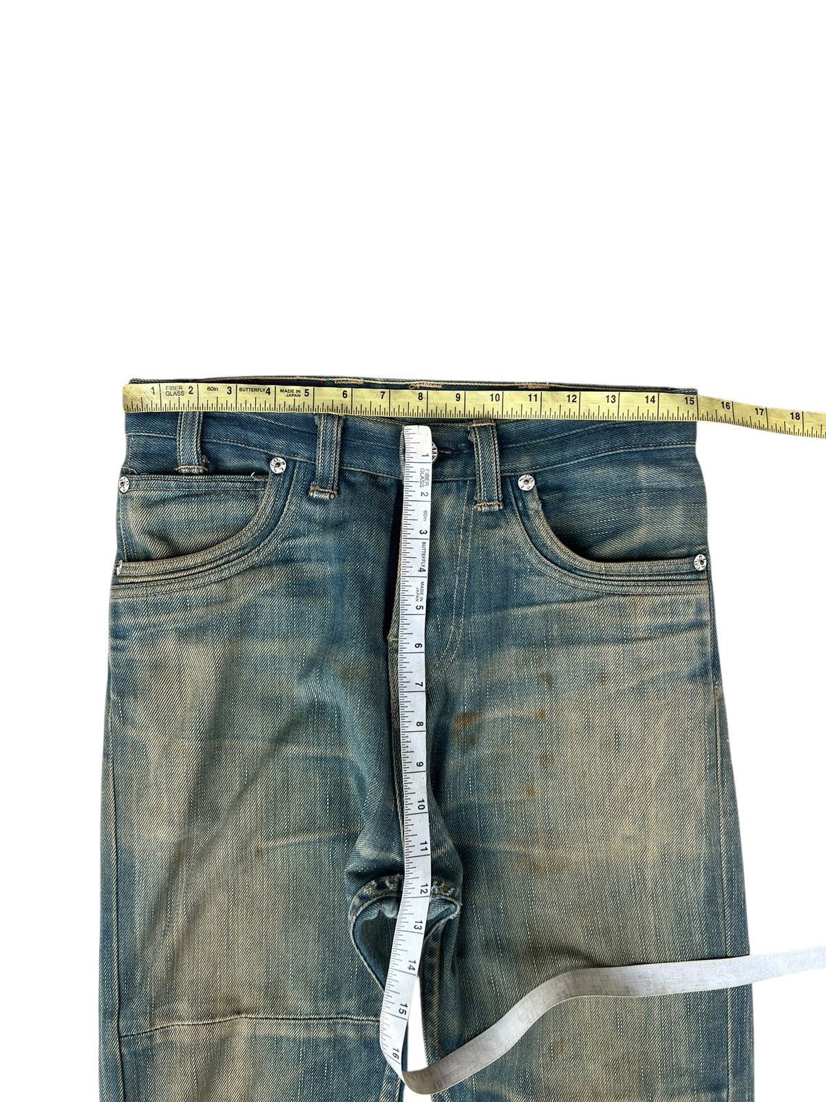 Levi's 2004 Levi’s Red Dirty Mud Stains Denim Patchwork Jeans Thick Size US 29 - 4 Thumbnail