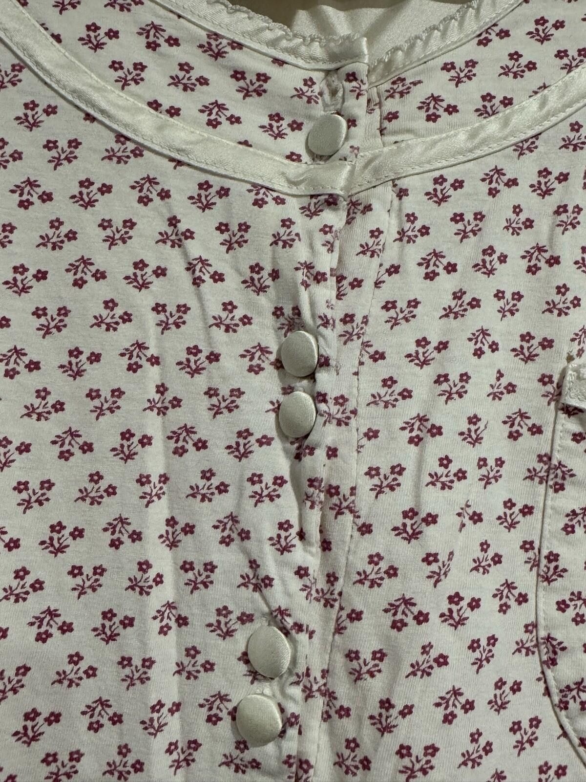 Koman Vintage Komar Floral Nightgown 100% Cotton 3/4 Sleeve Dress Size ONE SIZE - 11 Thumbnail
