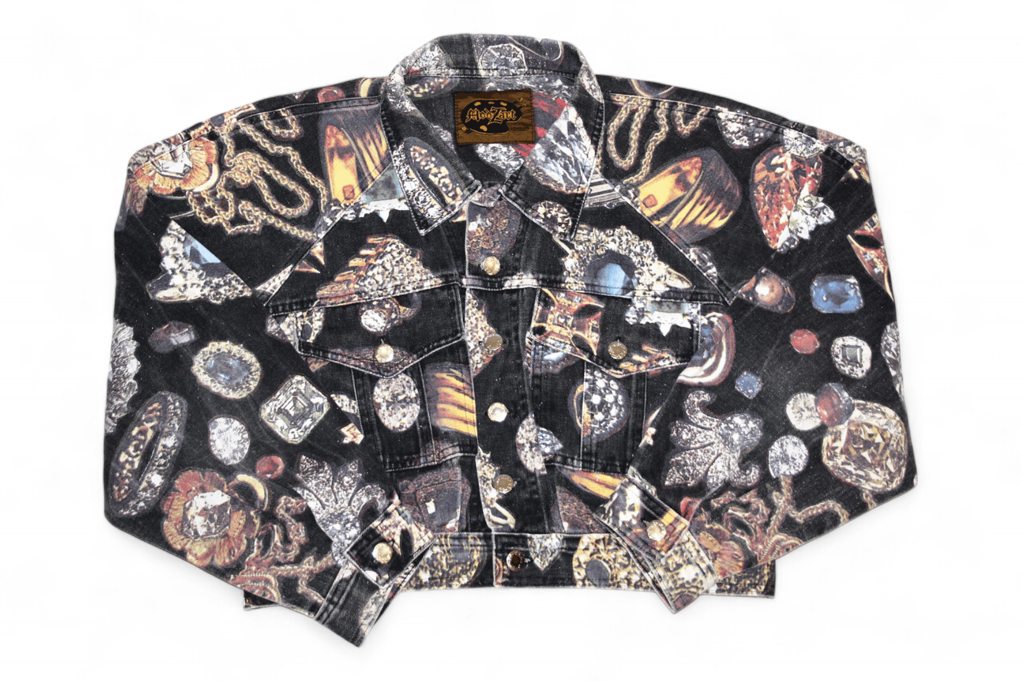 Vintage 90's ModzArt London Gems artwork cropped design denim jacket Size M / US 6-8 / IT 42-44 - 1 Thumbnail