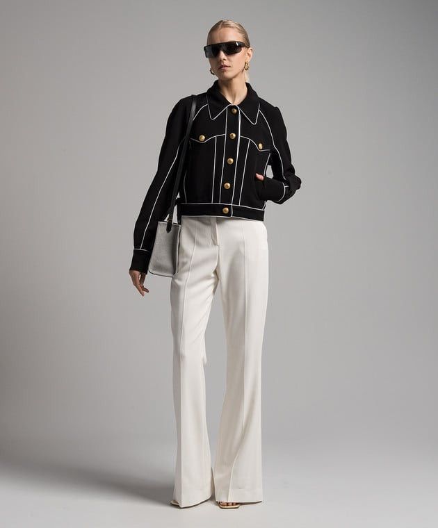 Balmain o1s1wg110825 Western Crepe Jacket in Black Size S / US 4 / IT 40 - 2 Thumbnail