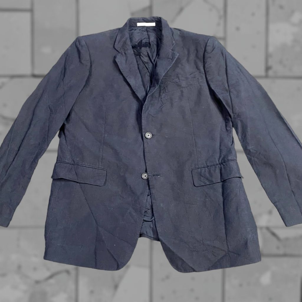 Nordstrom John W. Nordstrom Blazer 42L Navy Blue Linen Size 42R - 1 Thumbnail