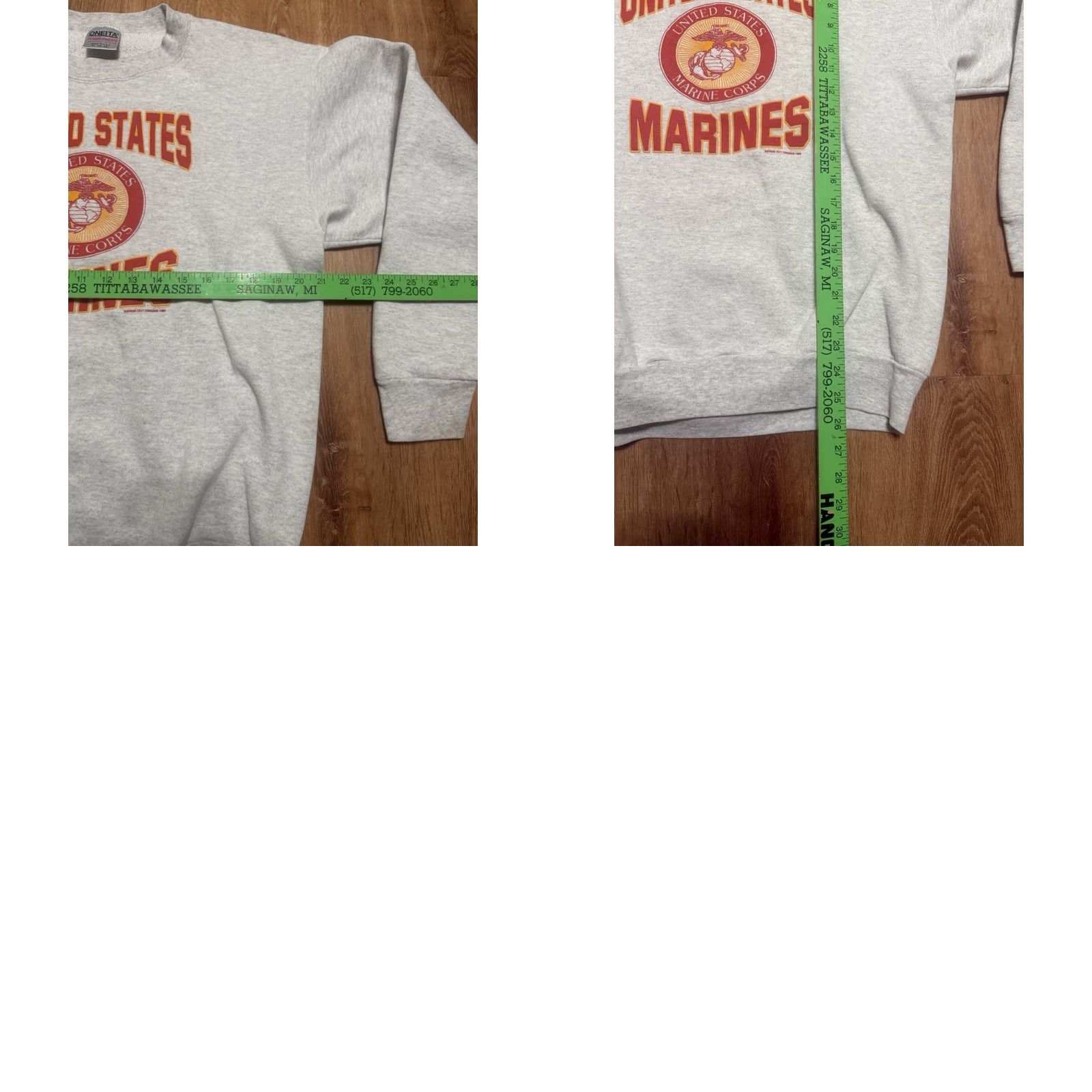 Vintage VINTAGE United States Marines Sweatshirt Crewneck Oneita Men XL Heather Gray 90s Pullover Mens Size US XL / EU 56 / 4 - 8 Thumbnail