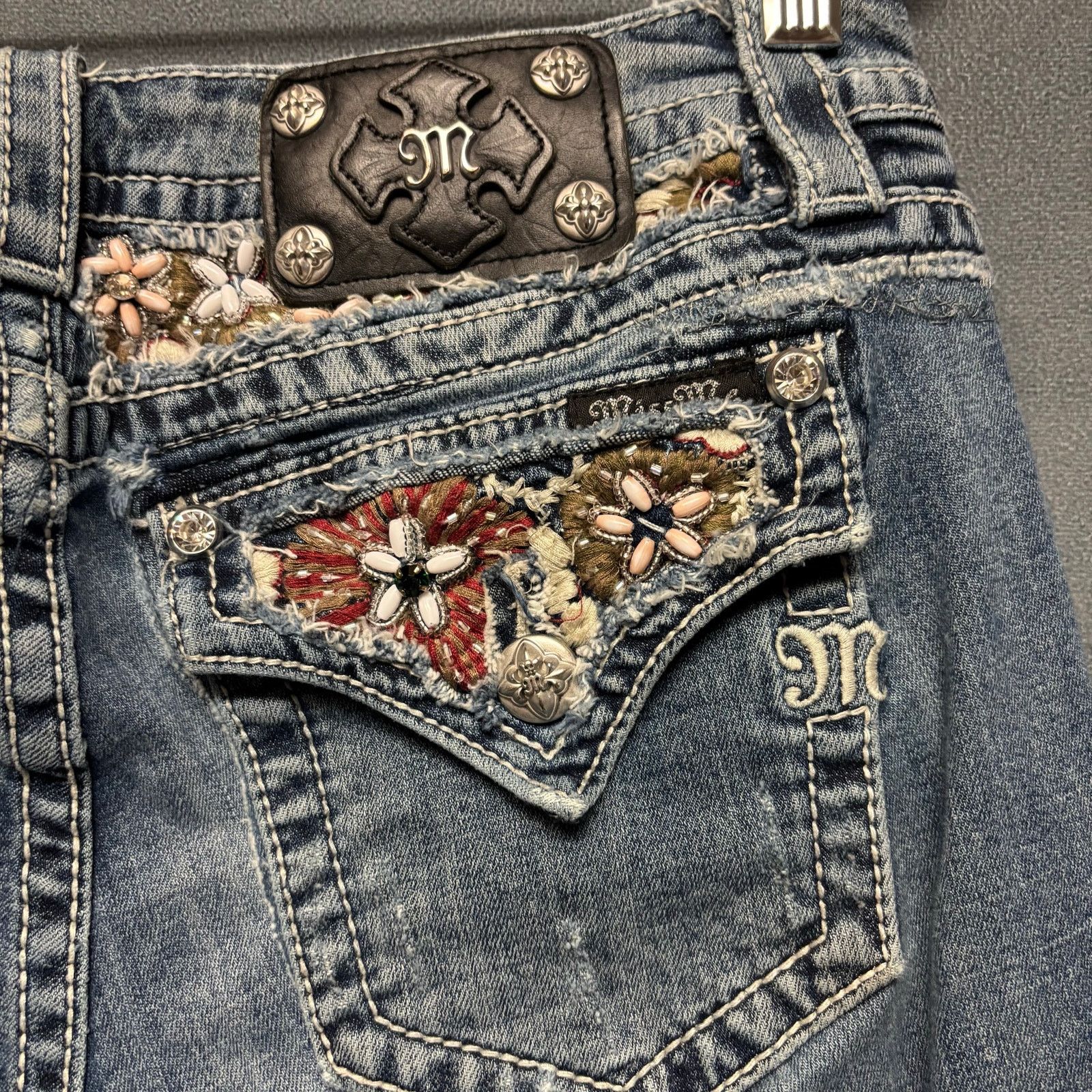 Miss Me Miss Me Studded Embellished Jeans Distress Signature Bootcut Size 30" / US 8 / IT 44 - 3 Thumbnail