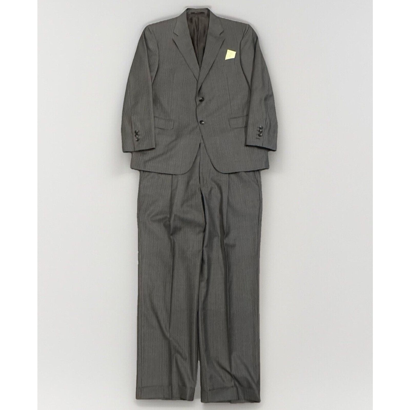 Hickey Freeman Hickey Freeman Mens 2 Piece Suit 42R Solid Grey Pleated Size 42R - 1 Thumbnail