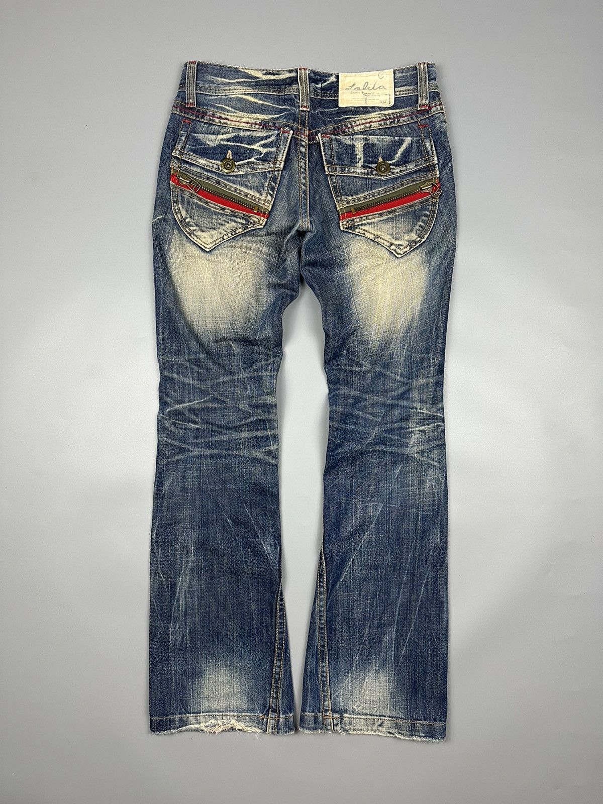If Six Was Nine Distressed Yoshimoto Nara X Lolita Flare Zipper Jeans Size US 30 / EU 46 - 1 Thumbnail