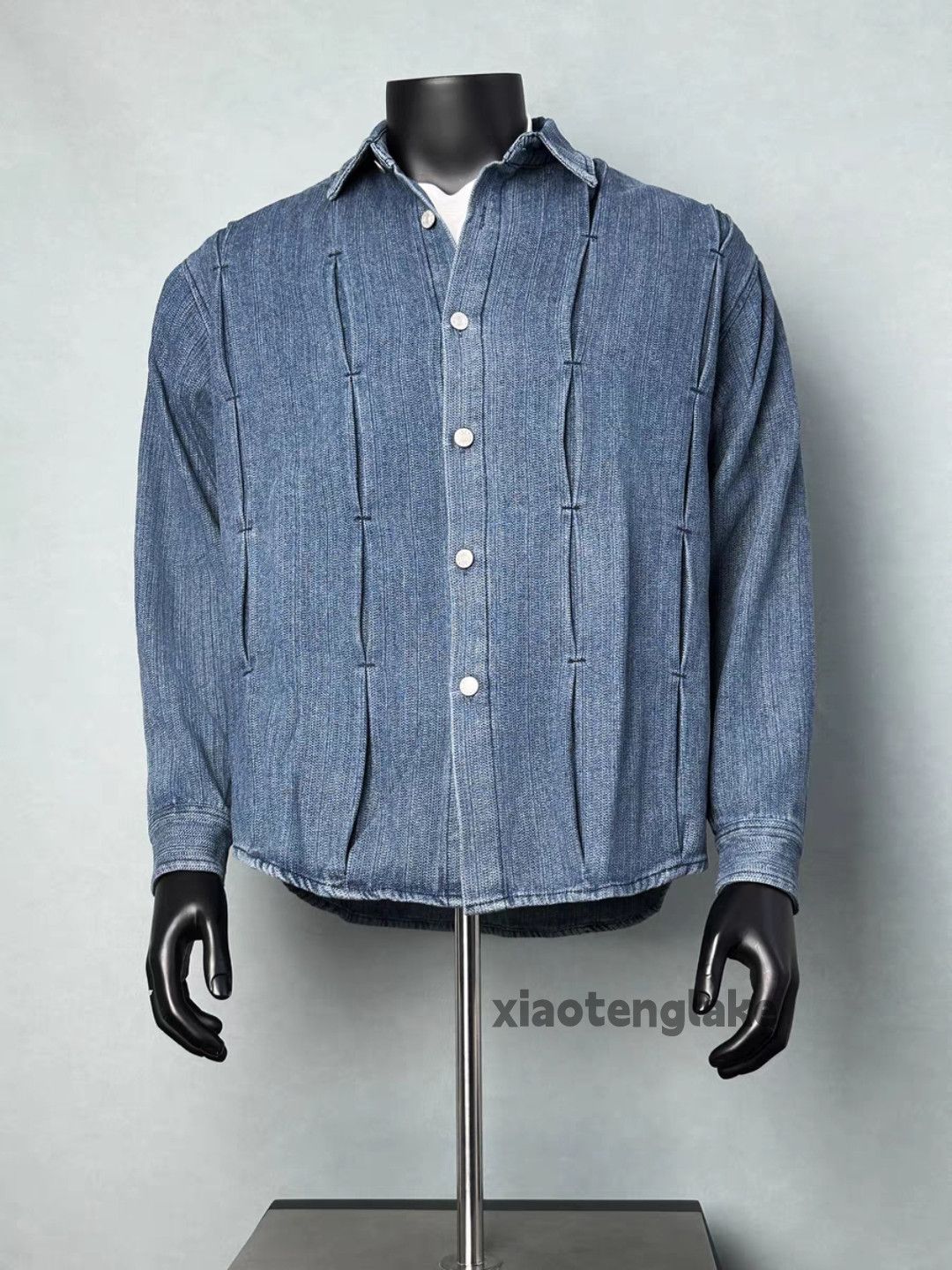 Vintage Unisex washed retro y2k loose hiphop pleated shirt Size US XL / EU 56 / 4 - 4 Thumbnail