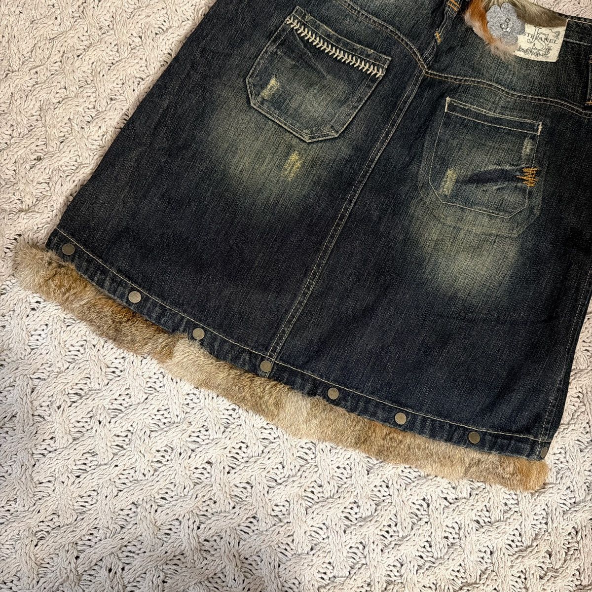 Other Vintage Real Fur Trim Midi Skirt Size 34" / US 12 / IT 48 - 4 Thumbnail