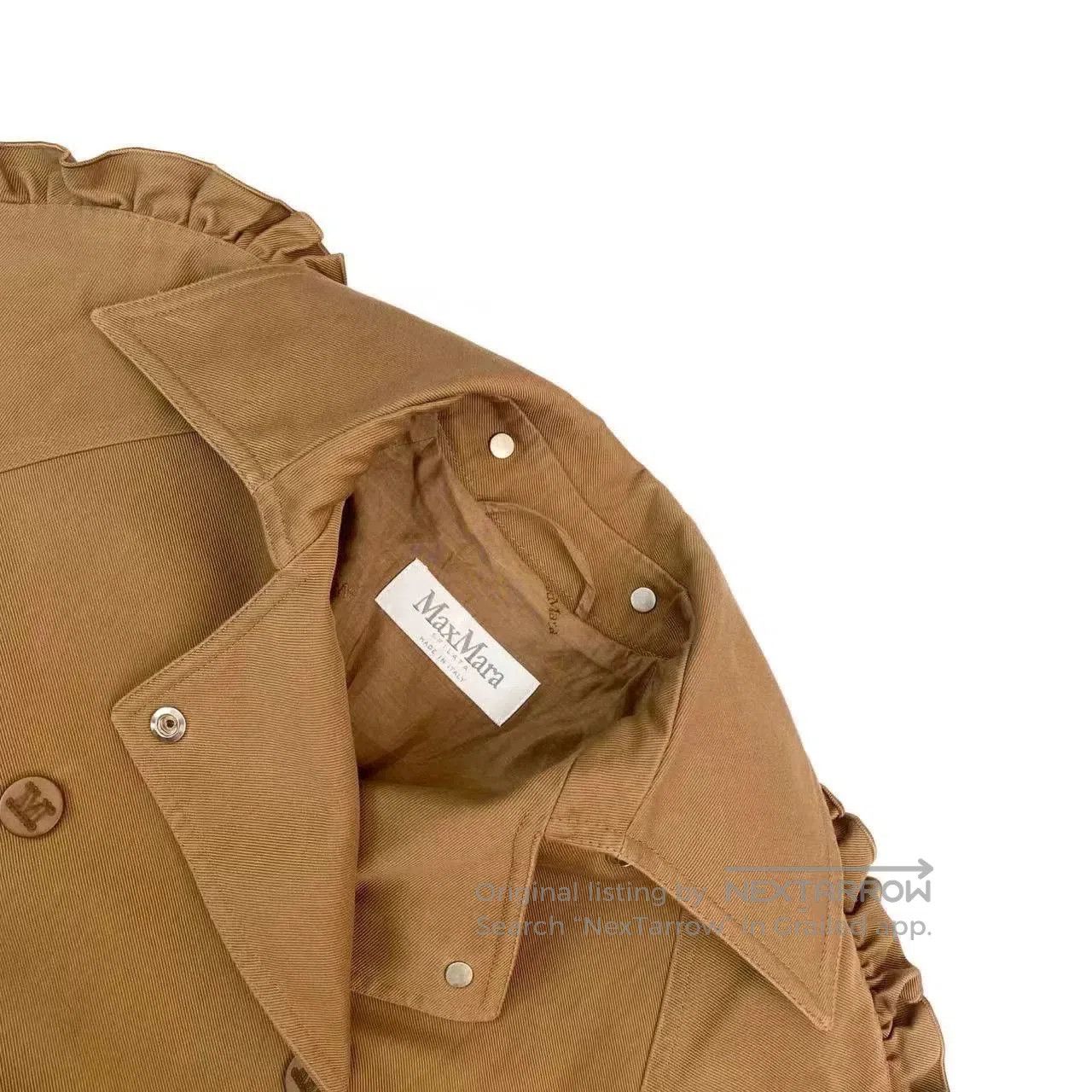 Other MaxMara Camel Ruffled Sleeve Coat. Size US XS / EU 42 / 0 - 3 Thumbnail