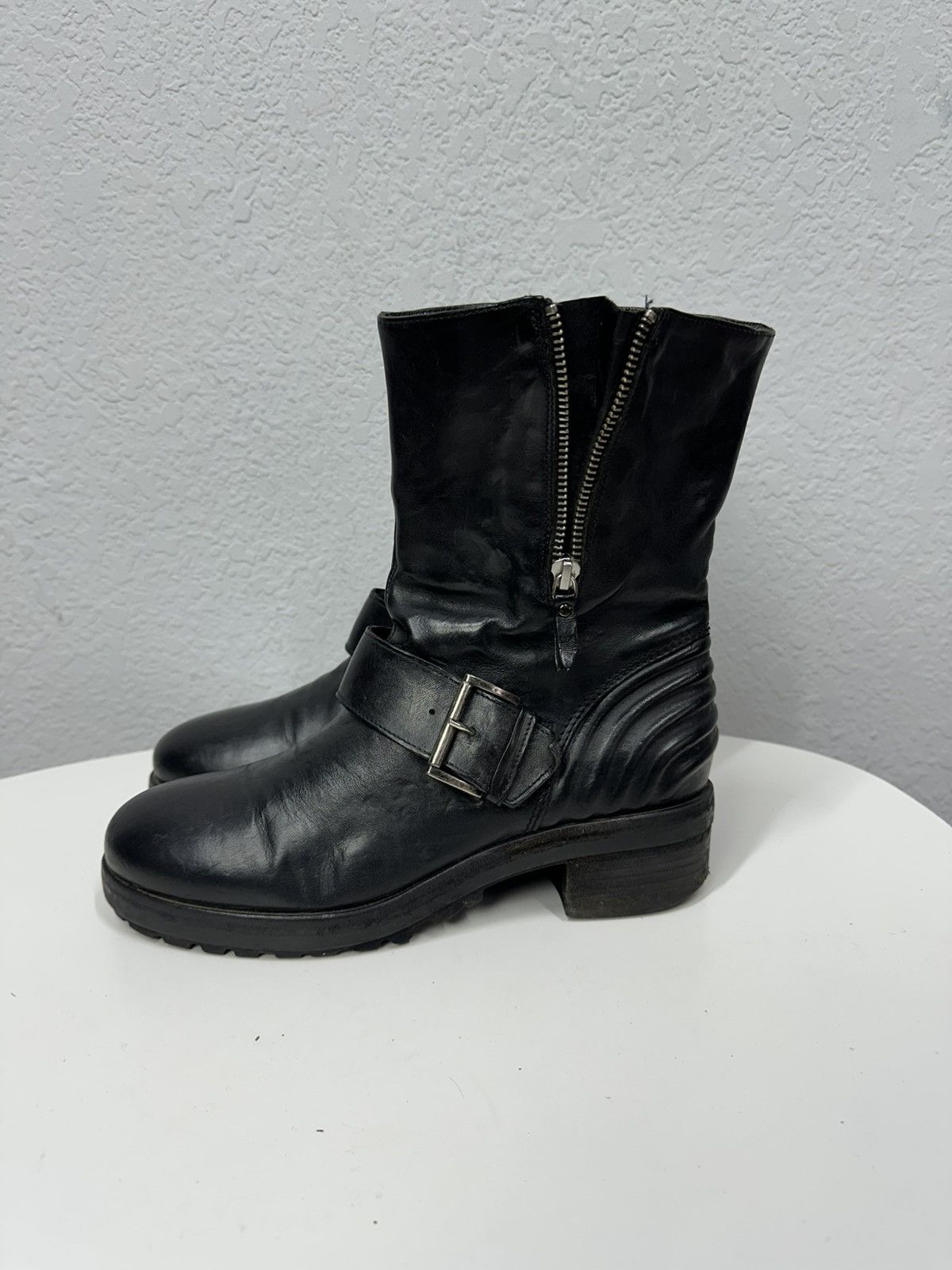 A.S.98 Vintage AS 98 Rick Owens Style Zip Ankle Leather Biker Boots Size US 8 / IT 38 - 5 Thumbnail