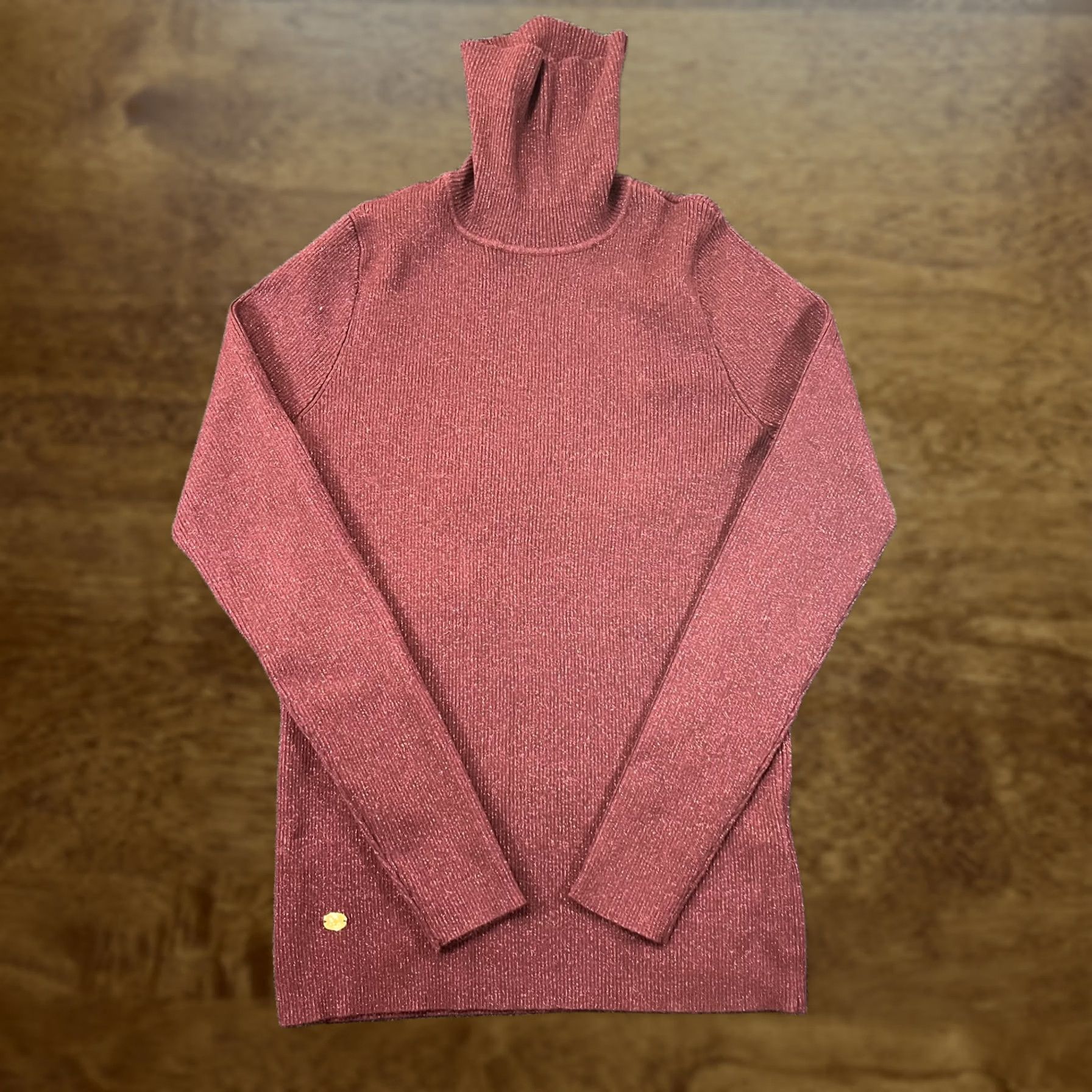 Ralph Lauren VINTAGE Lauren Ralph Lauren Sweater Womens Medium Red Turtleneck Metallic Knit Pullover Size L / US 10 / IT 46 - 1 Thumbnail
