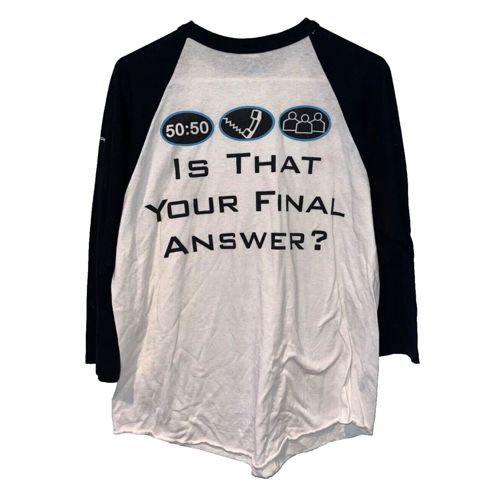 Augusta Sportswear Who Wants To Be A Millionaire Game Show T Shirt L 3/4 Sleeve Size US L / EU 52-54 / 3 - 12 Thumbnail