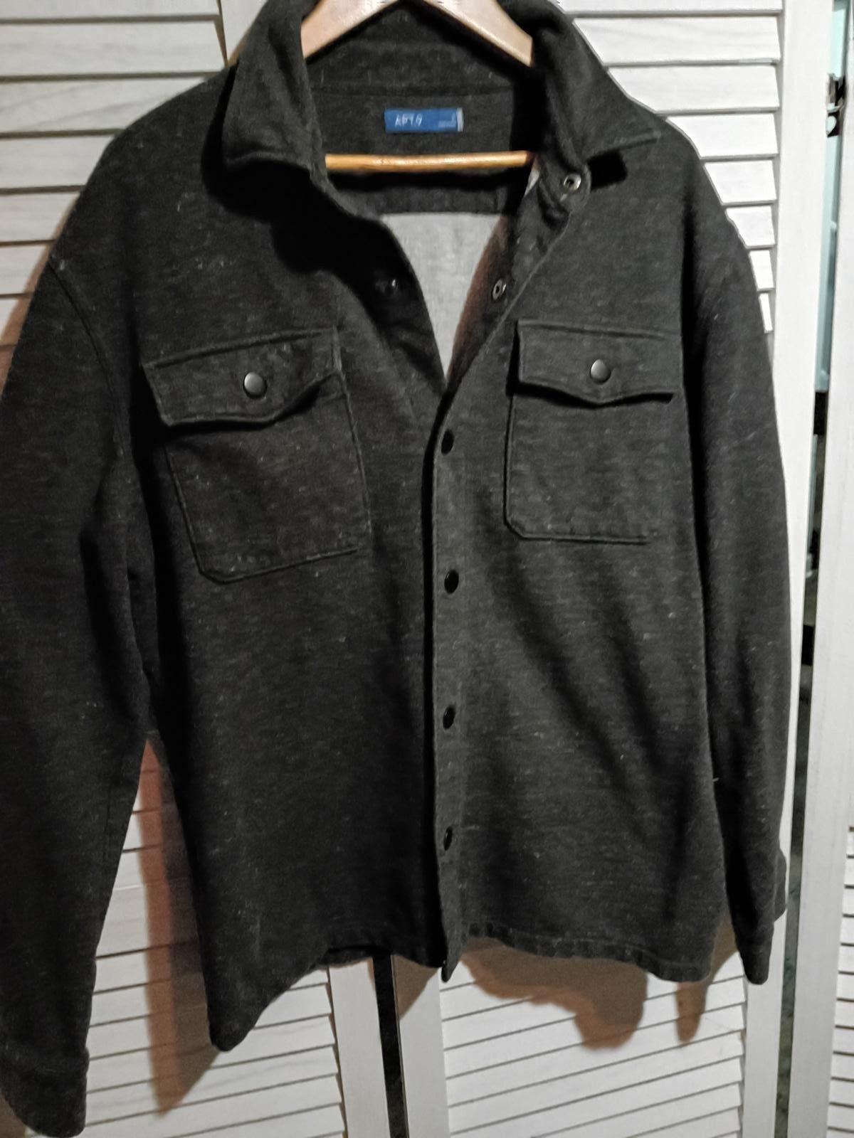 Apt. 9 APT. 9 Dark Gray Button-Up Jacket Shirt Size US L / EU 52-54 / 3 - 4 Thumbnail