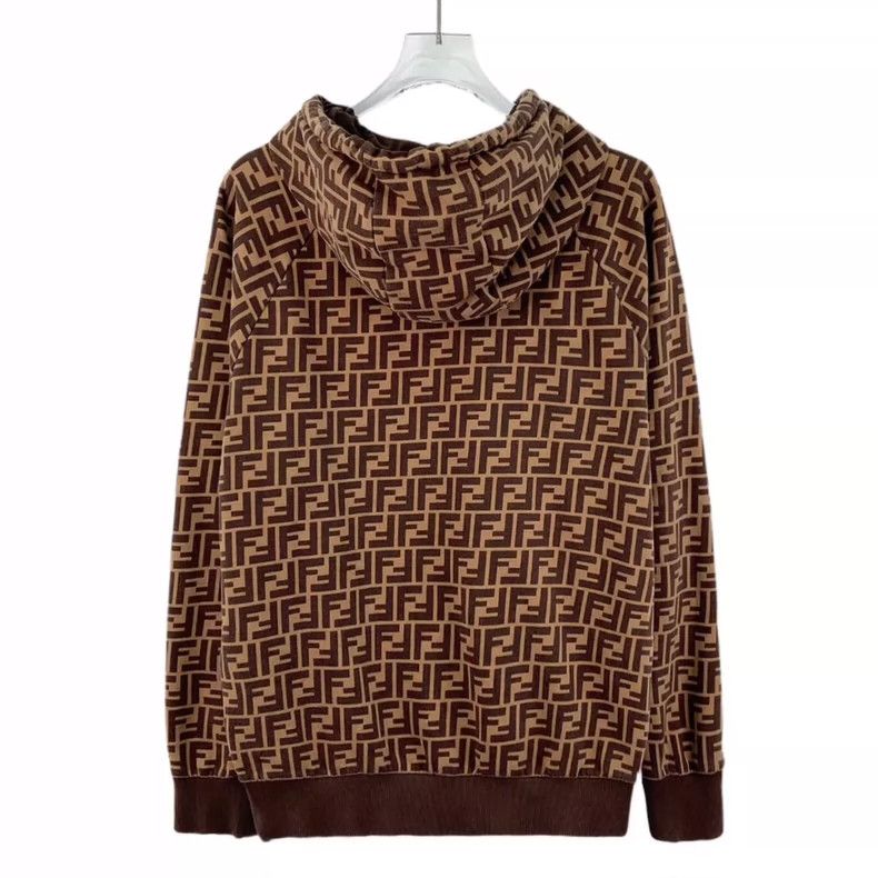 Fendi FENDI Brown Logo Letter Printed Cotton Hooded Embroidered Size M / US 6-8 / IT 42-44 - 2 Thumbnail