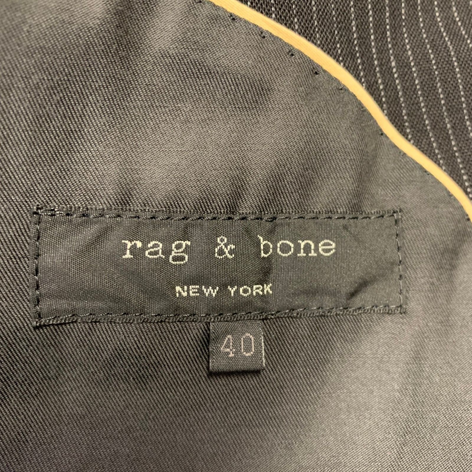 Rag & Bone Size 40 Black Grey Pinstripe Wool Single Breasted Sport Coat Size 40R - 7 Thumbnail