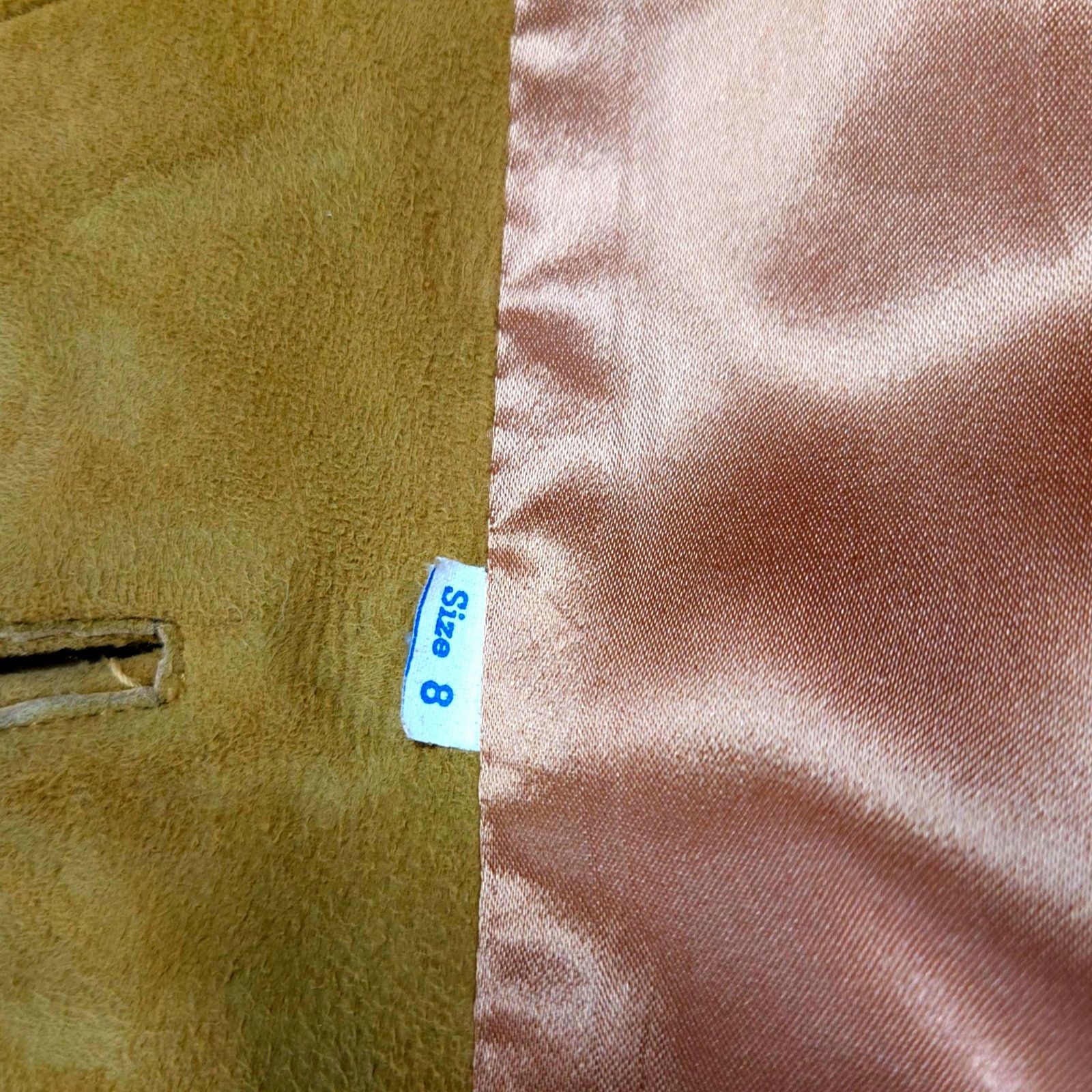 Other Vintage Suede Leather Fur-Trim Collar Button Swing Coat 8 Size M / US 6-8 / IT 42-44 - 8 Thumbnail