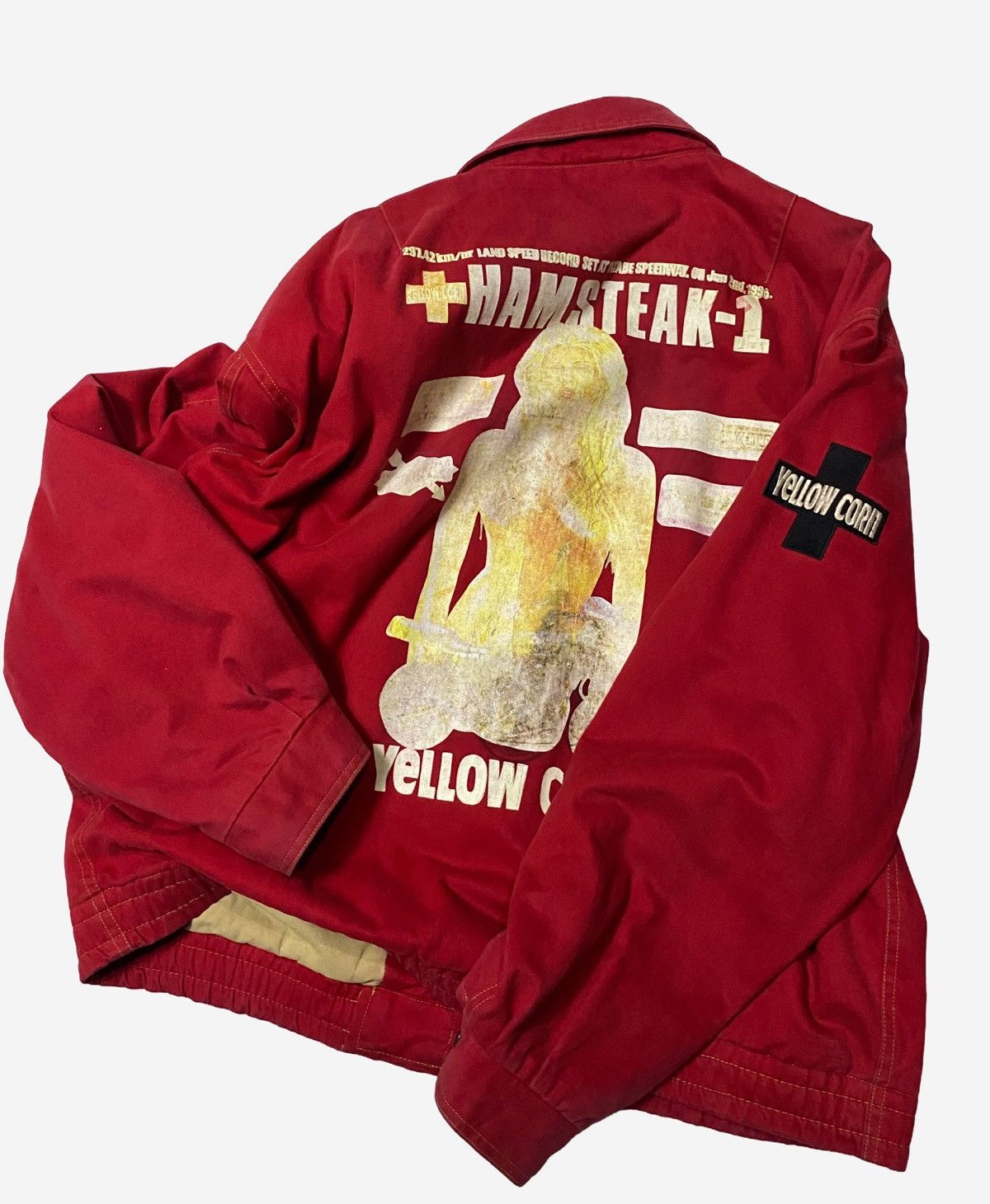 YELLOW CORN (1996) Historical Hamsteak 1 Yellow Corn Faded Jacket Boxy💥 Size US M / EU 48-50 / 2 - 8 Thumbnail