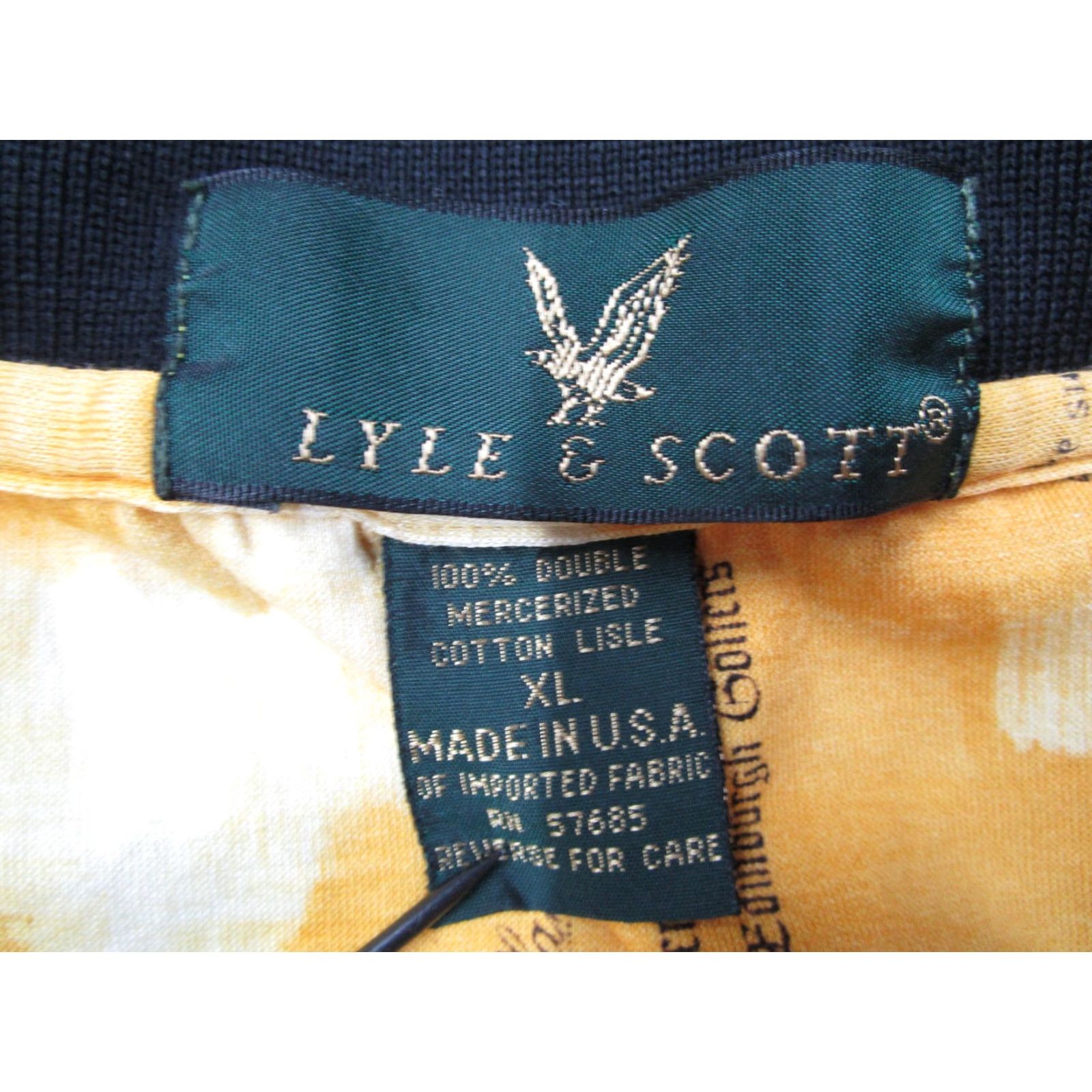 Lyle & Scott VINTAGE Lyle & Scott Polo Shirt Mens XL Yellow Golf All Over Print Made USA 90s Size US XL / EU 56 / 4 - 3 Thumbnail