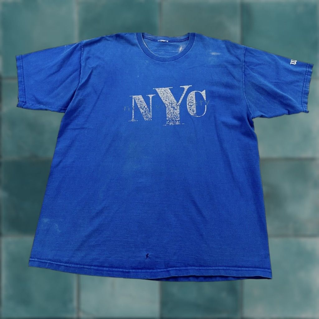 Wilson VINTAGE Wilson New York Shirt Mens XL Blue Short Sleeve Crew Neck Size US XL / EU 56 / 4 - 1 Thumbnail