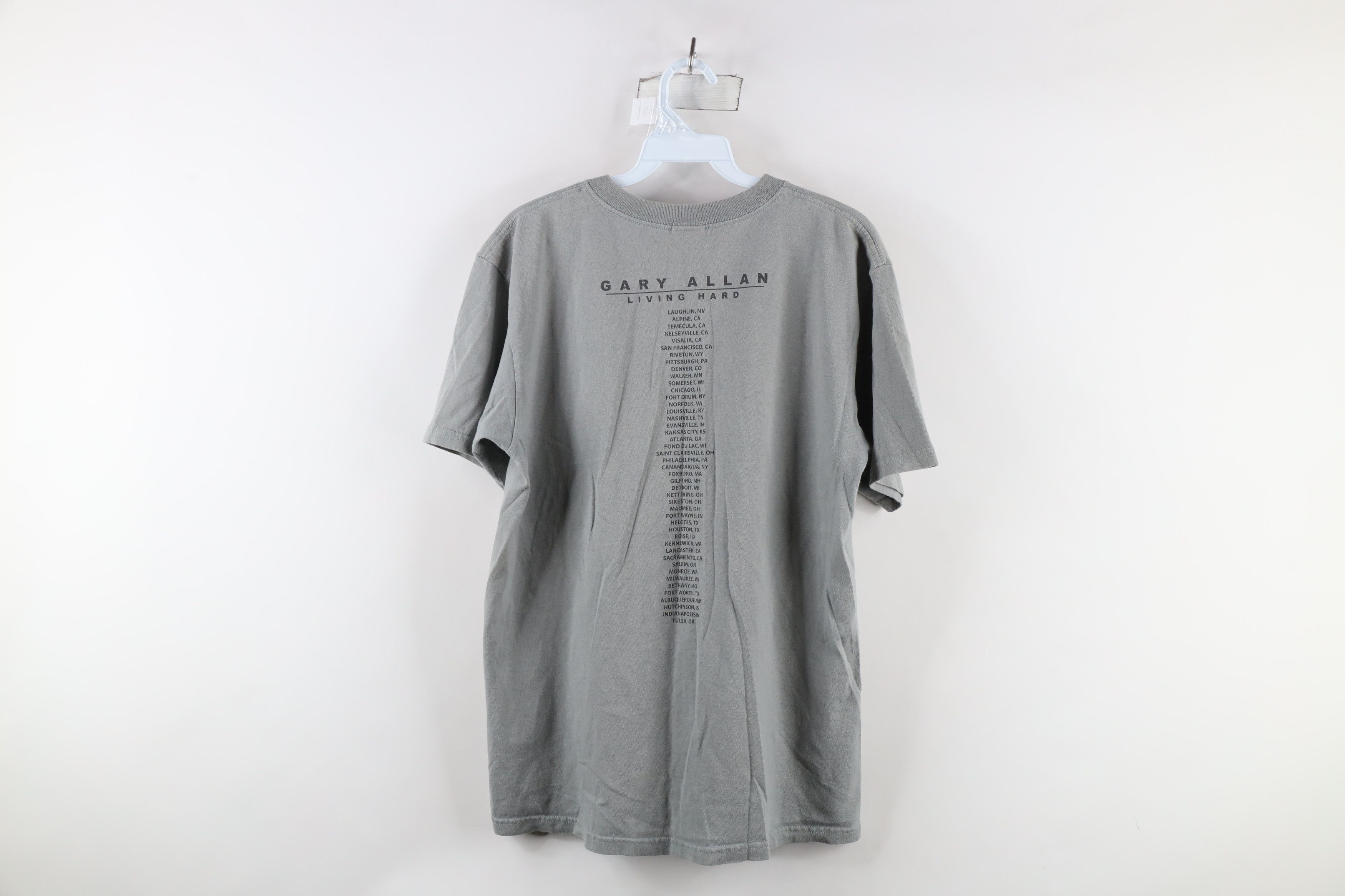 Vintage Vintage Y2K Living Hard Tour Gary Allan Band T-Shirt Gray Size US M / EU 48-50 / 2 - 7 Thumbnail