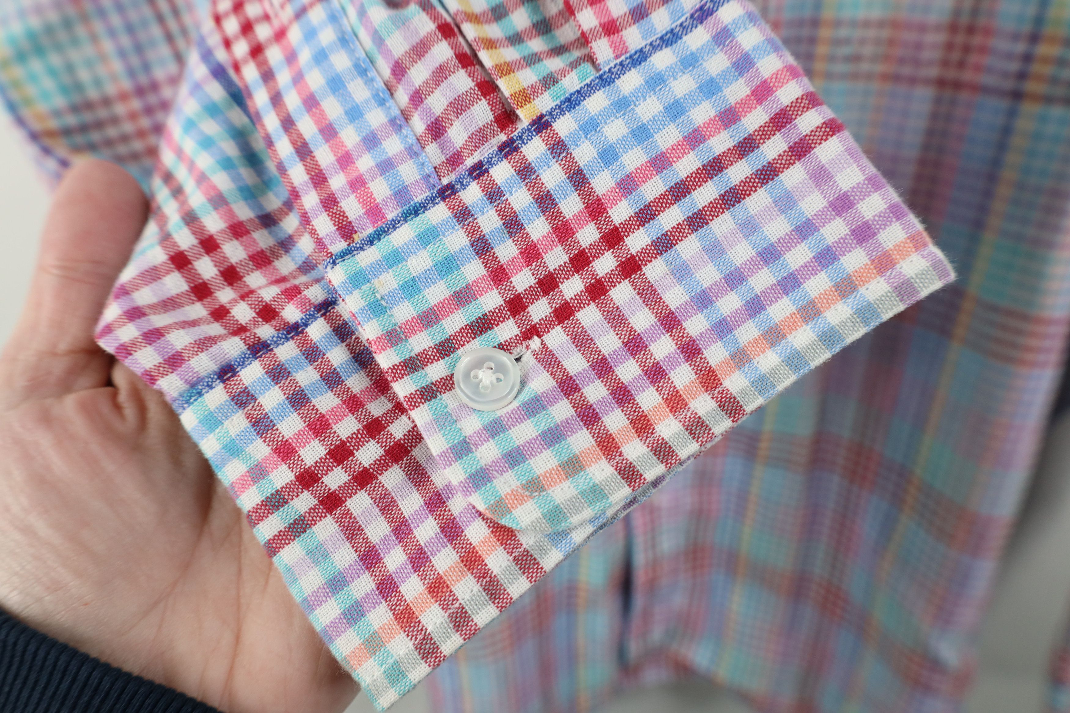 Vintage Vintage 90s Streetwear Gingham Plaid Collared Button Shirt Size US XXL / EU 58 / 5 - 9 Thumbnail