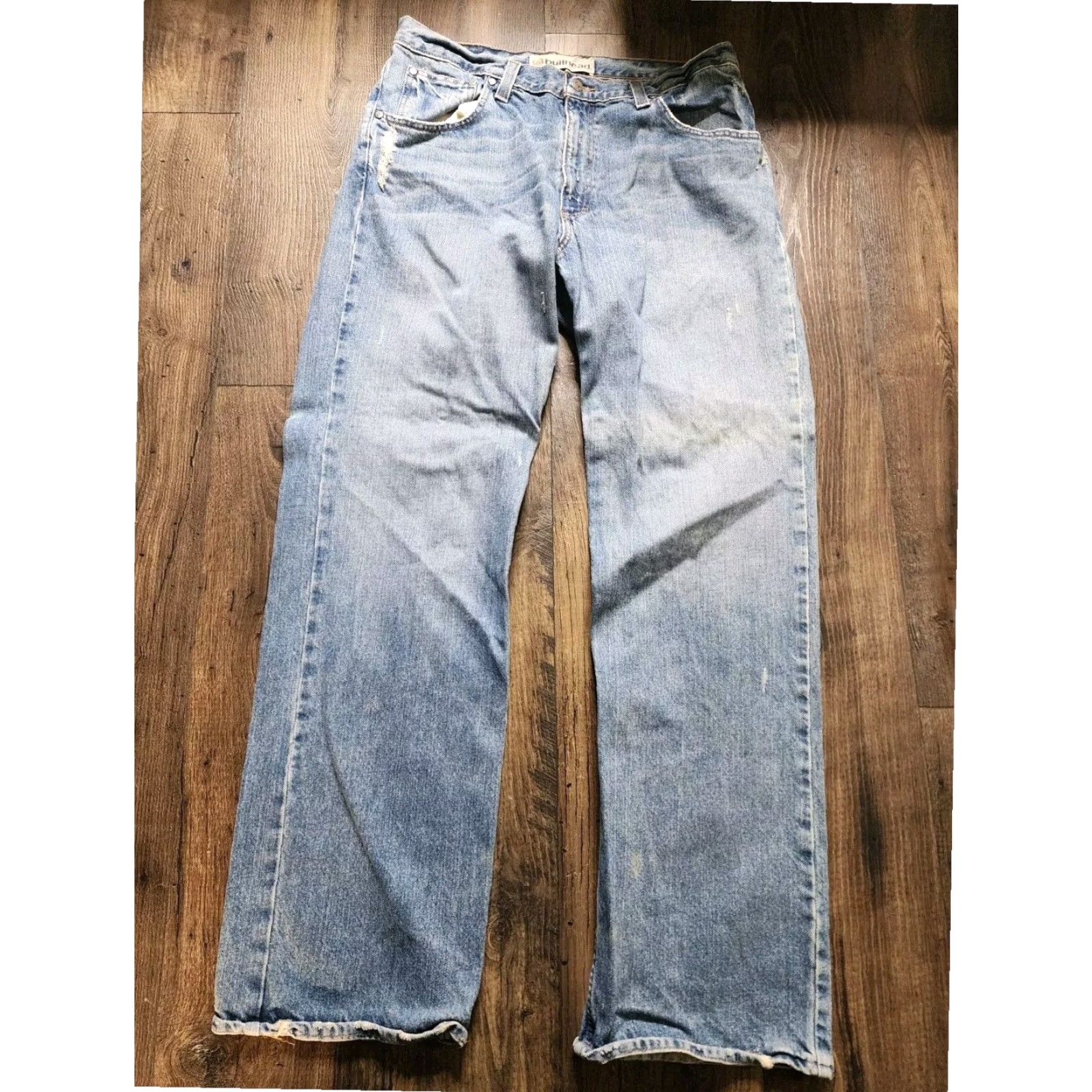 Vintage VINTAGE Bullhead Mens Blue Distressed Bootcut Jeans 34x34 Relaxed Fit Grunge Style Size US 34 / EU 50 - 4 Thumbnail