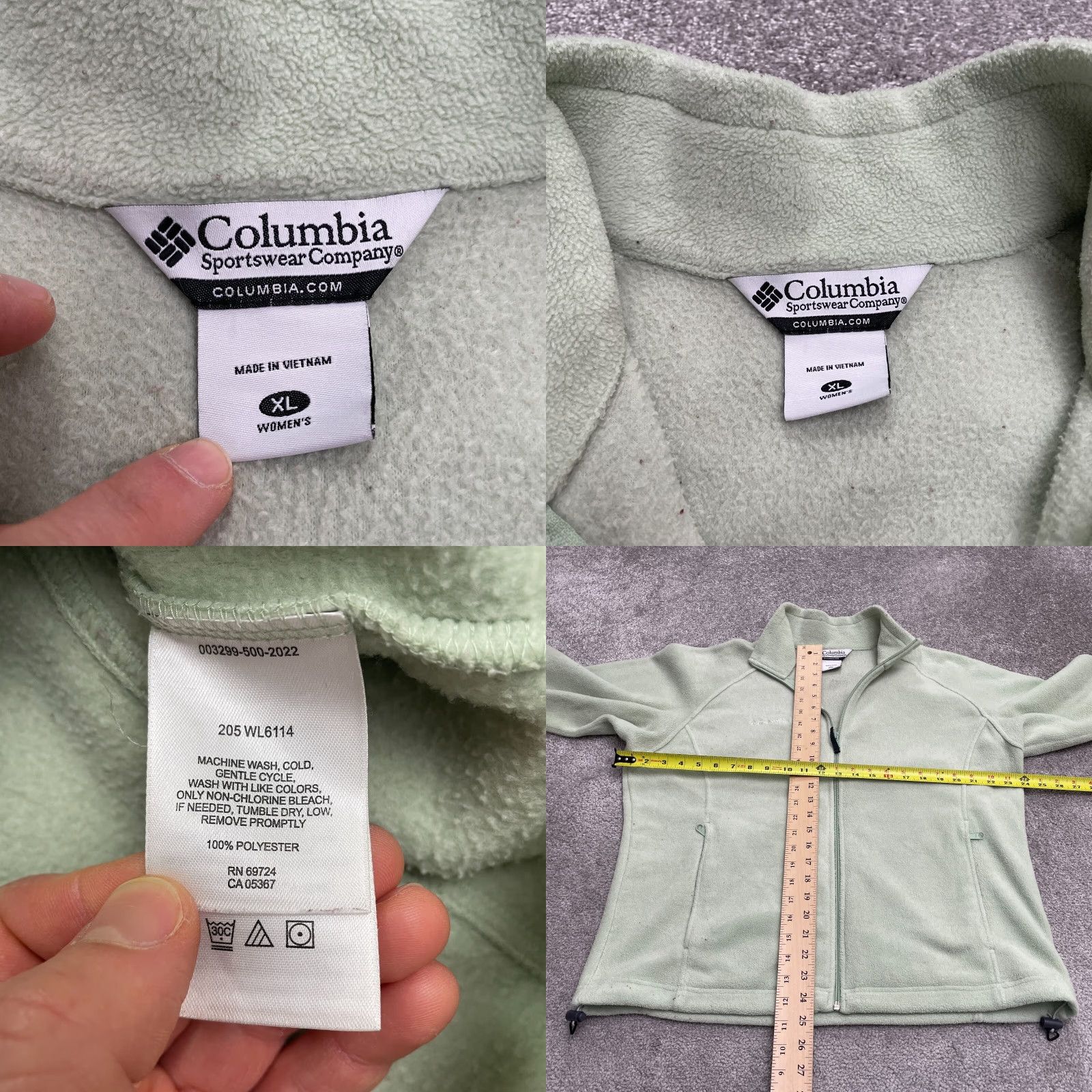 Vintage Columbia Womens XL Green Benton Springs Fleece Jacket Full Zip Outdoor Hiking Size XL / US 12-14 / IT 48-50 - 8 Thumbnail