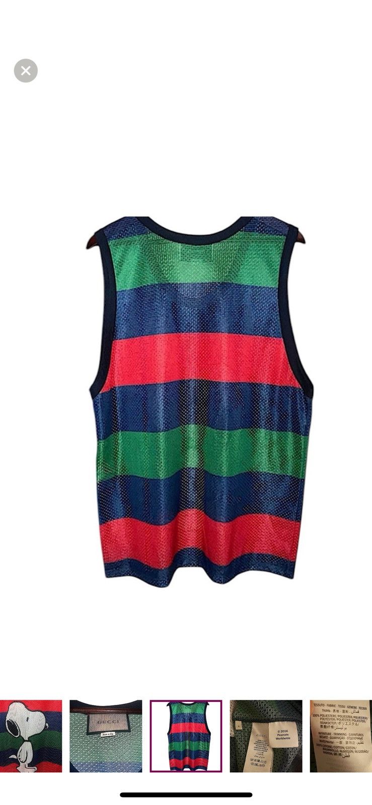 Gucci Authentic Gucci x Peanuts 16 AW Snoopy Mesh Tank Top Size US S / EU 44-46 / 1 - 5 Thumbnail