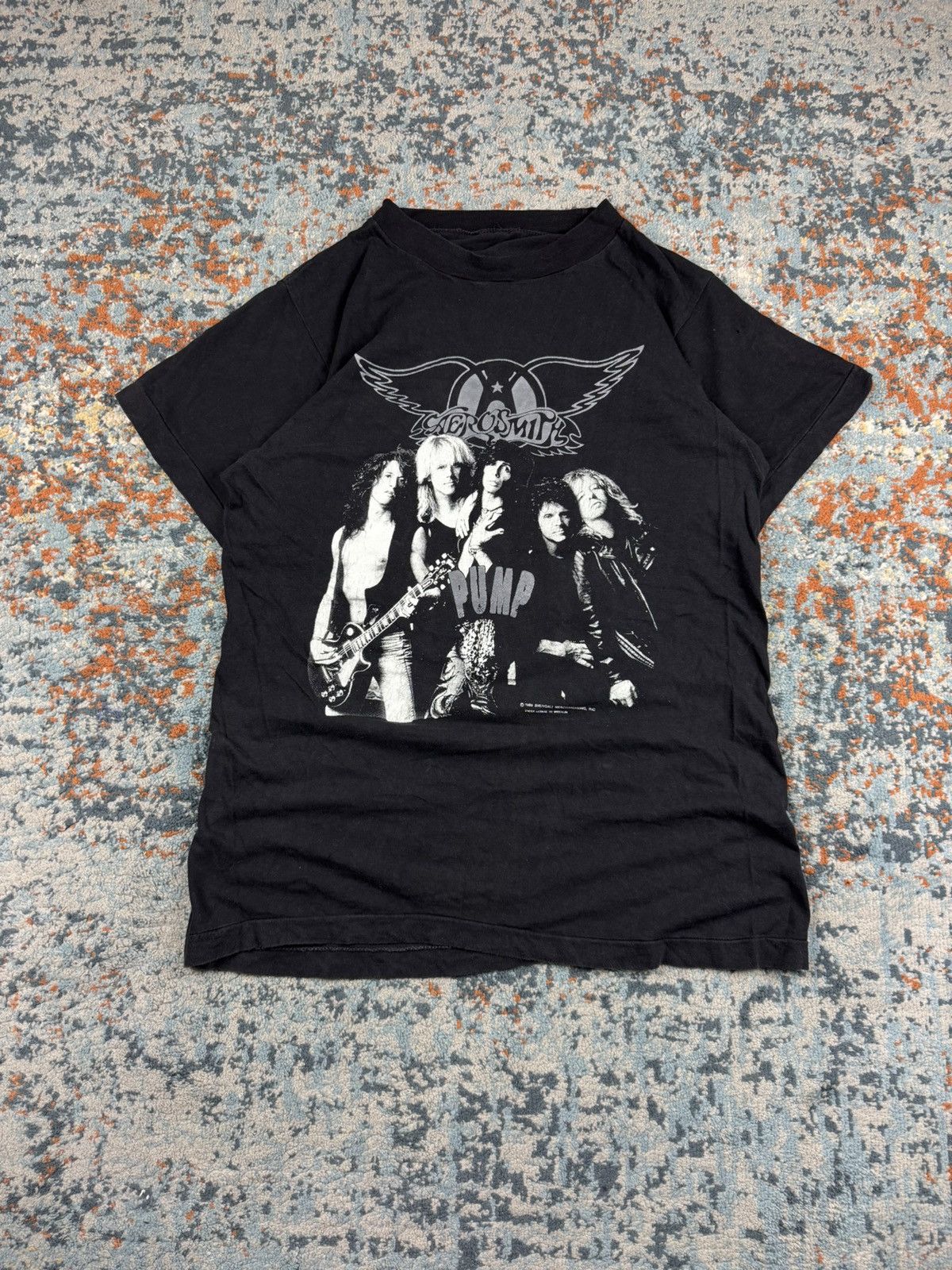 Band Tees Vintage 1989 Aerosmith PUMP euro tour graphic band tee Size US M / EU 48-50 / 2 - 1 Thumbnail